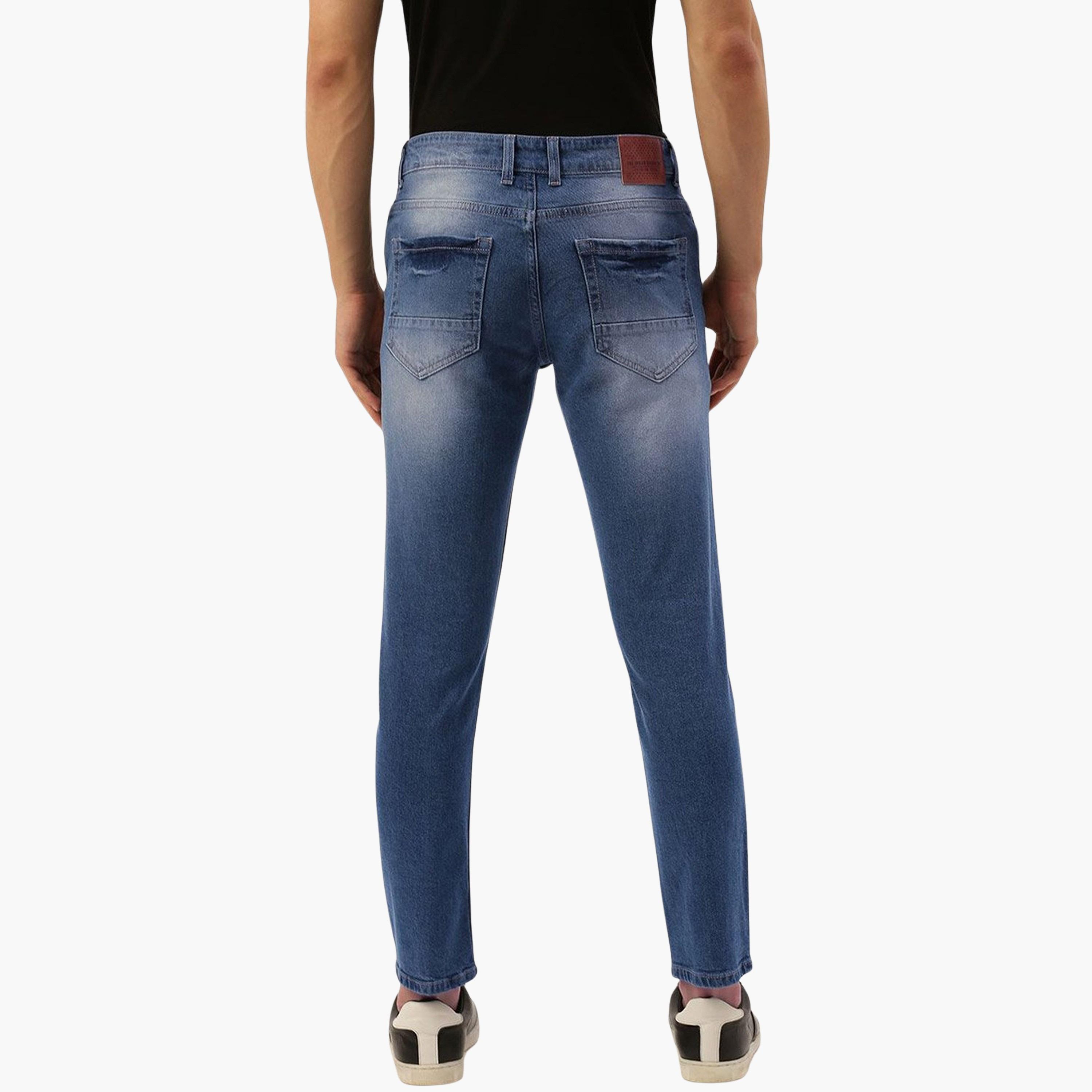 ذا انديان كراج كو × ستايلي - بنطال جينز للرجال أزرق تصميم ضيق وخصر متوسط-men-clothing-bottoms-jeans-image-3