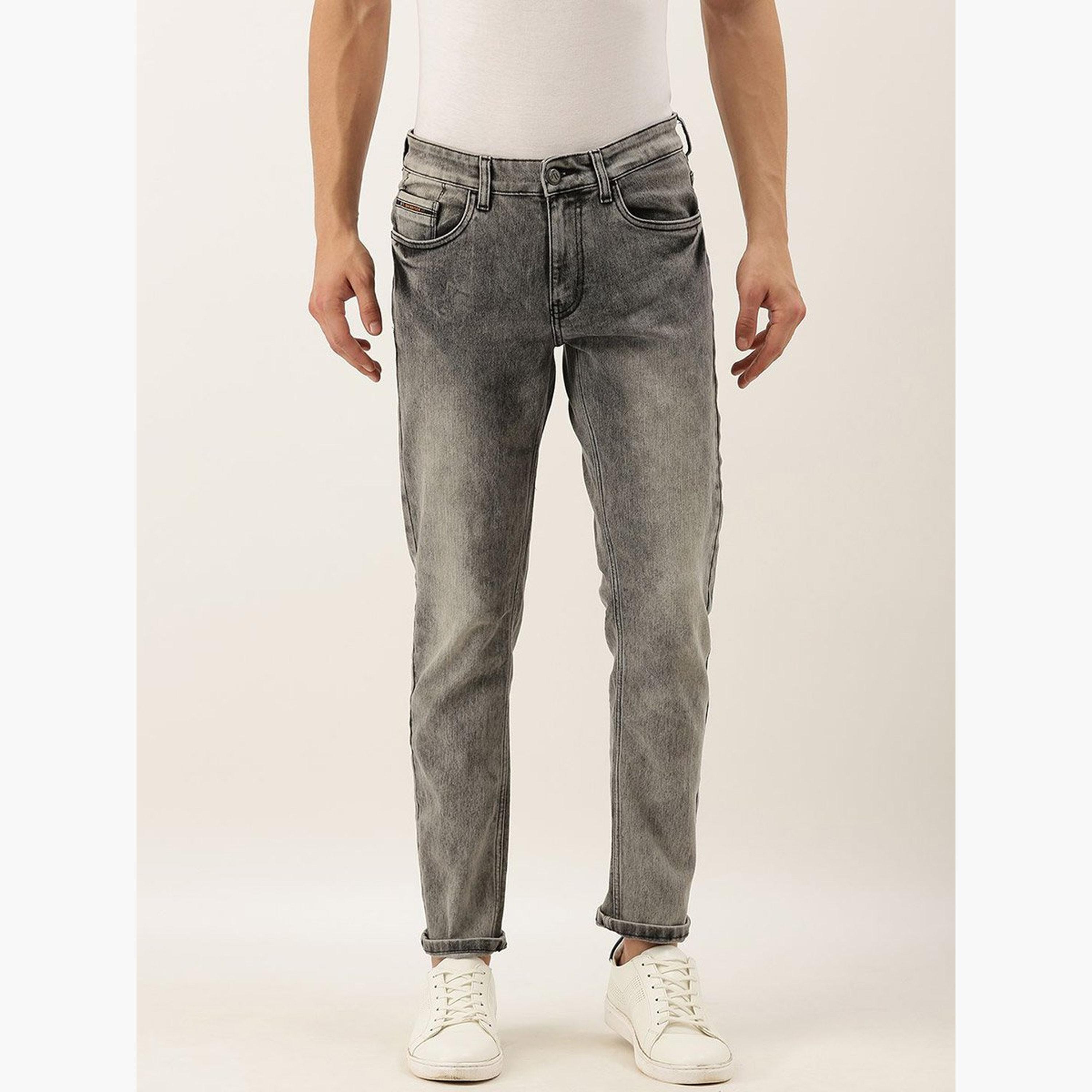 ذا انديان كراج كو × ستايلي - بنطال جينز رمادي للرجال متوسط ​​الارتفاع ومقاوم للأحماض-men-clothing-bottoms-jeans-image-1