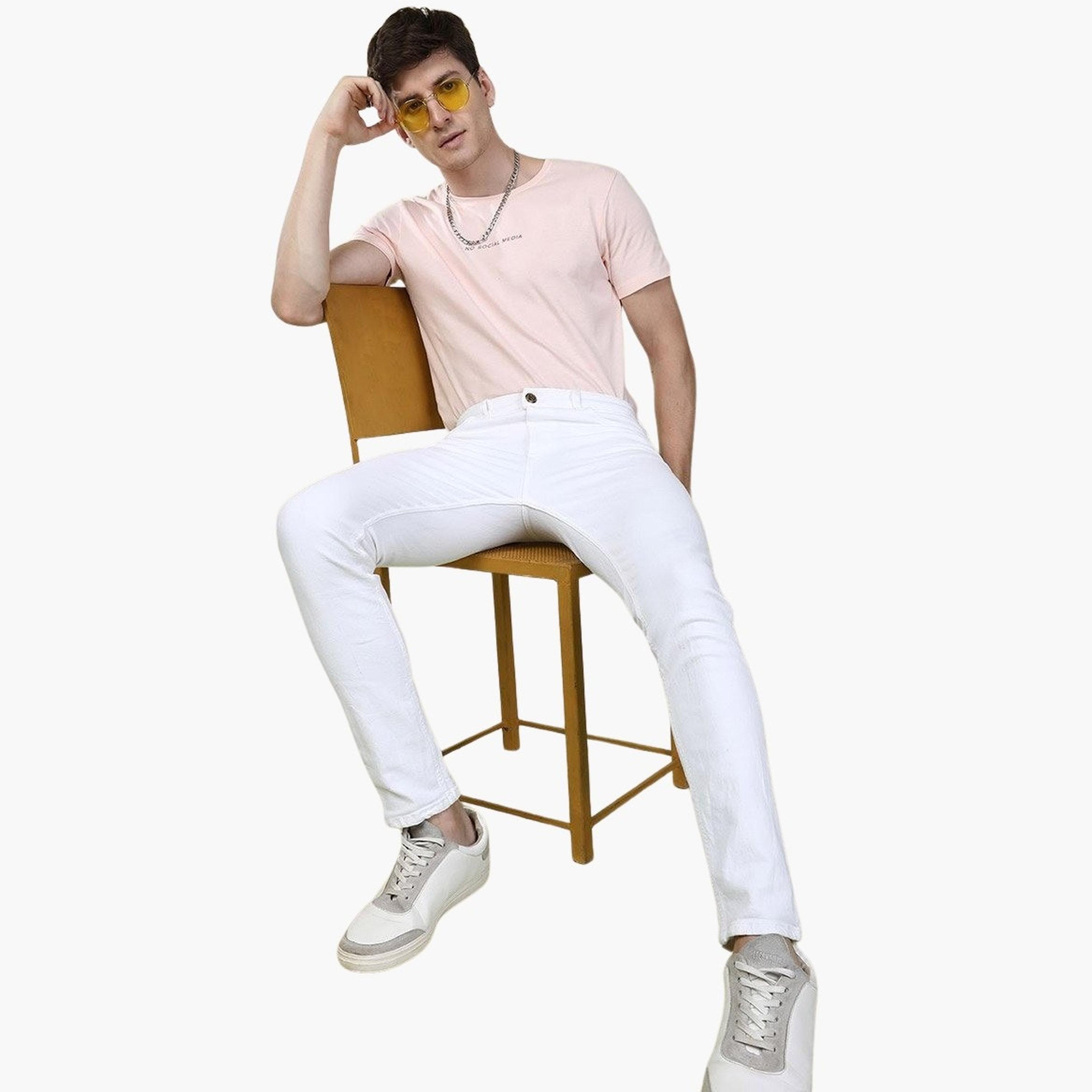 ذا انديان كراج كو × ستايلي - بنطال جينز للرجال أبيض تصميم ضيق وخصر متوسط-men-clothing-bottoms-jeans-image-6