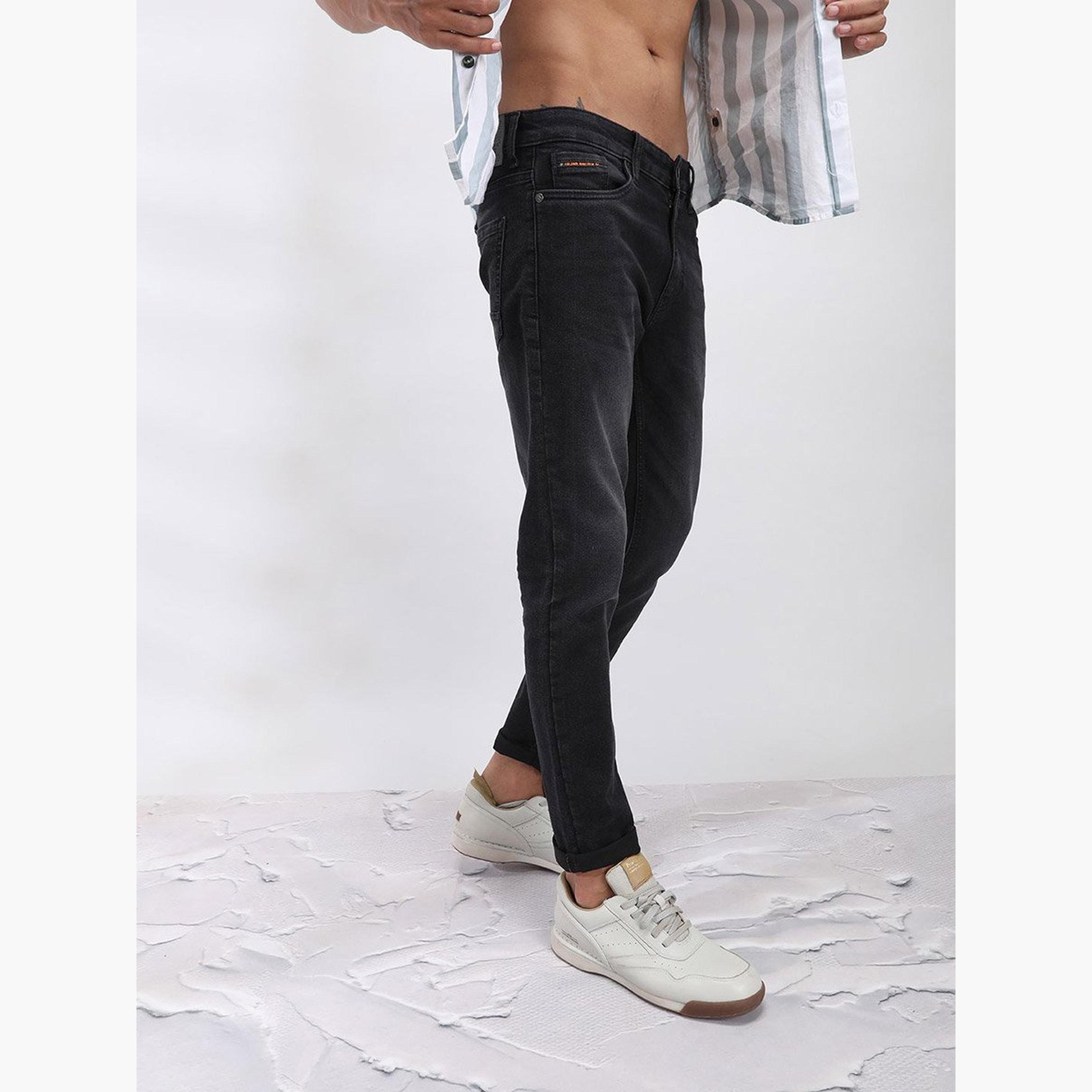 ذا انديان كراج كو × ستايلي - بنطال جينز للرجال ضيق باللون الأسود-men-clothing-bottoms-jeans-image-3