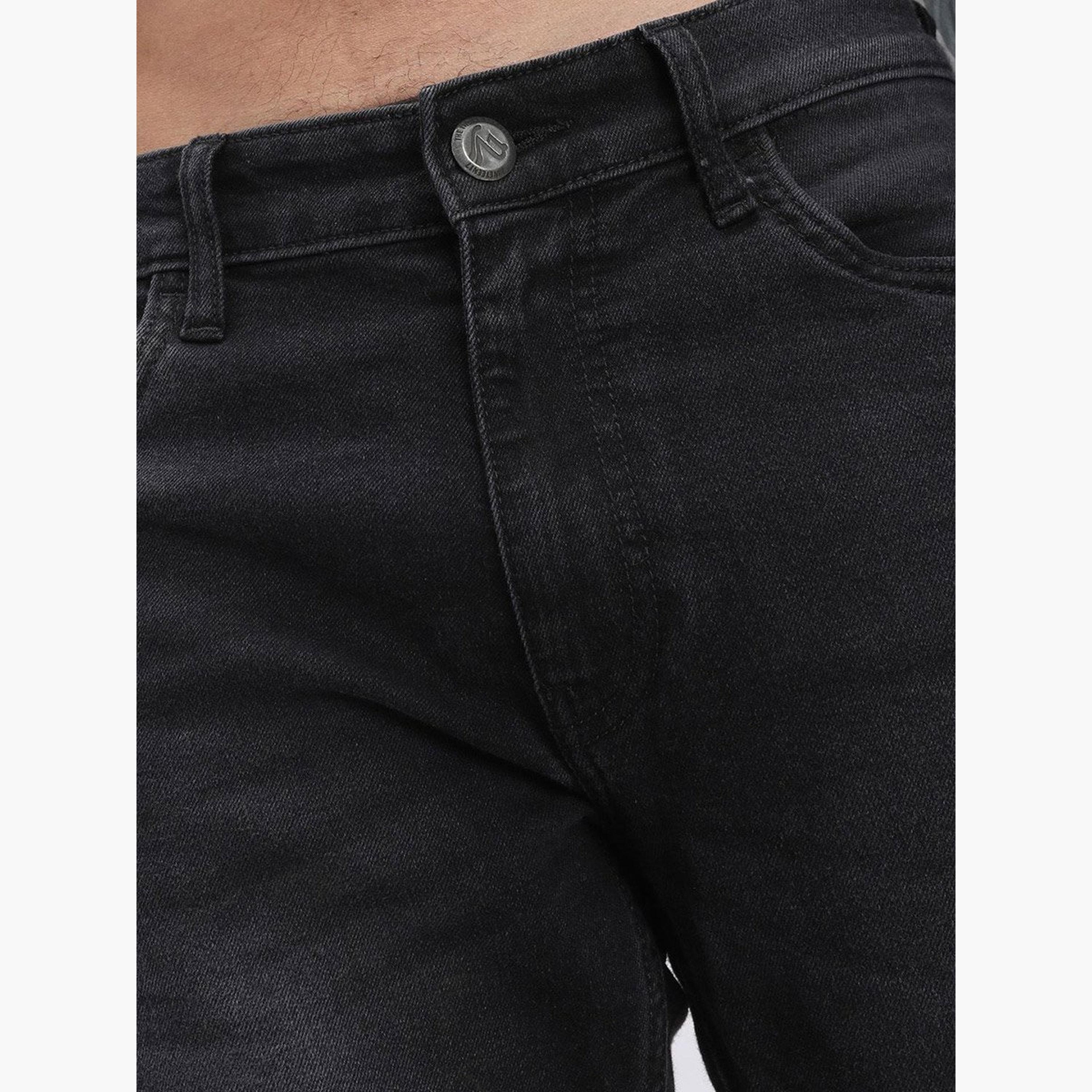 The Indian Garage Co X Styli Men Dark Wash Slim Fit Black Jeans-men-clothing-bottoms-jeans-image-4