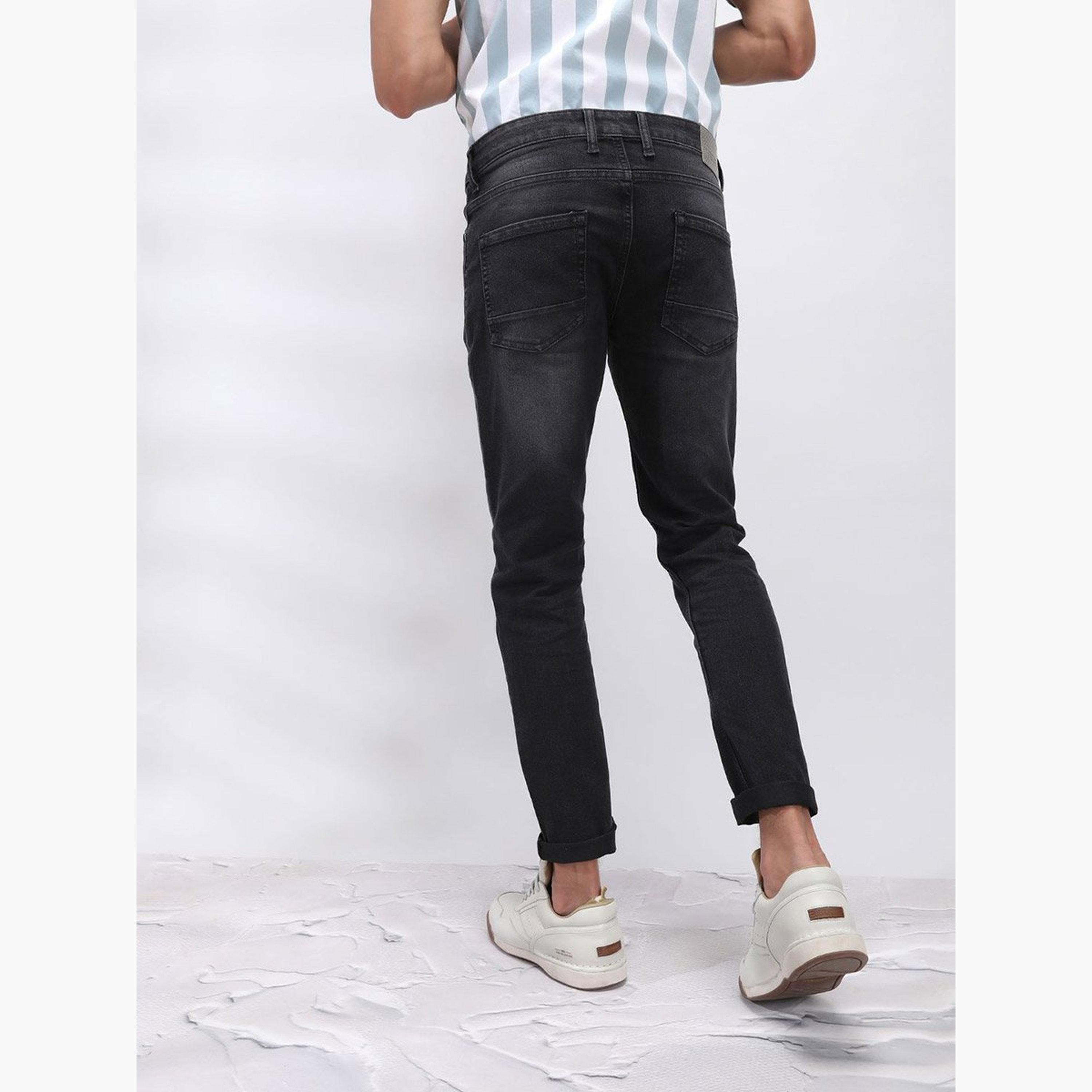 ذا انديان كراج كو × ستايلي - بنطال جينز للرجال ضيق باللون الأسود-men-clothing-bottoms-jeans-image-5