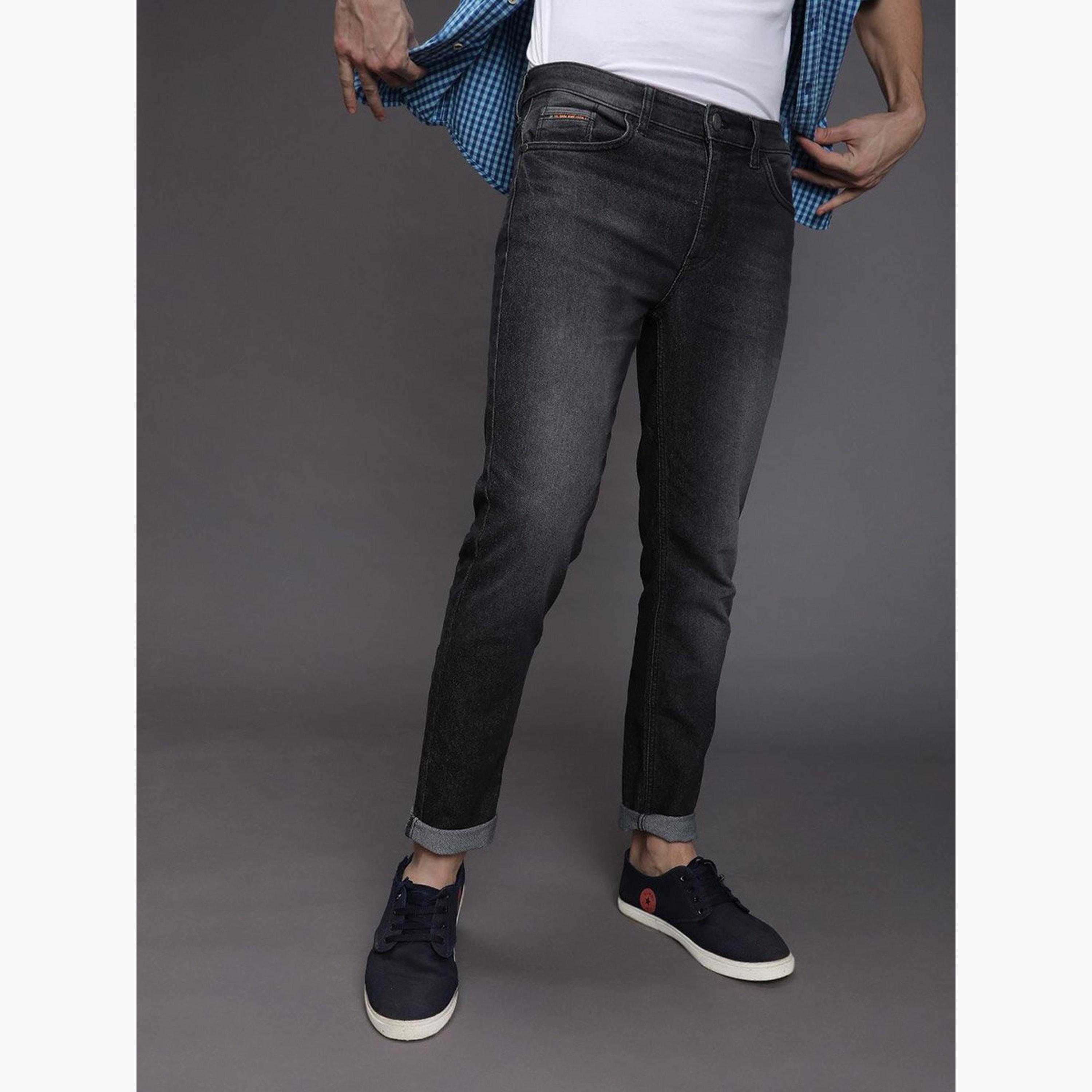 ذا انديان كراج كو × ستايلي - بنطال جينز للرجال ضيق داكن اللون-men-clothing-bottoms-jeans-image-2