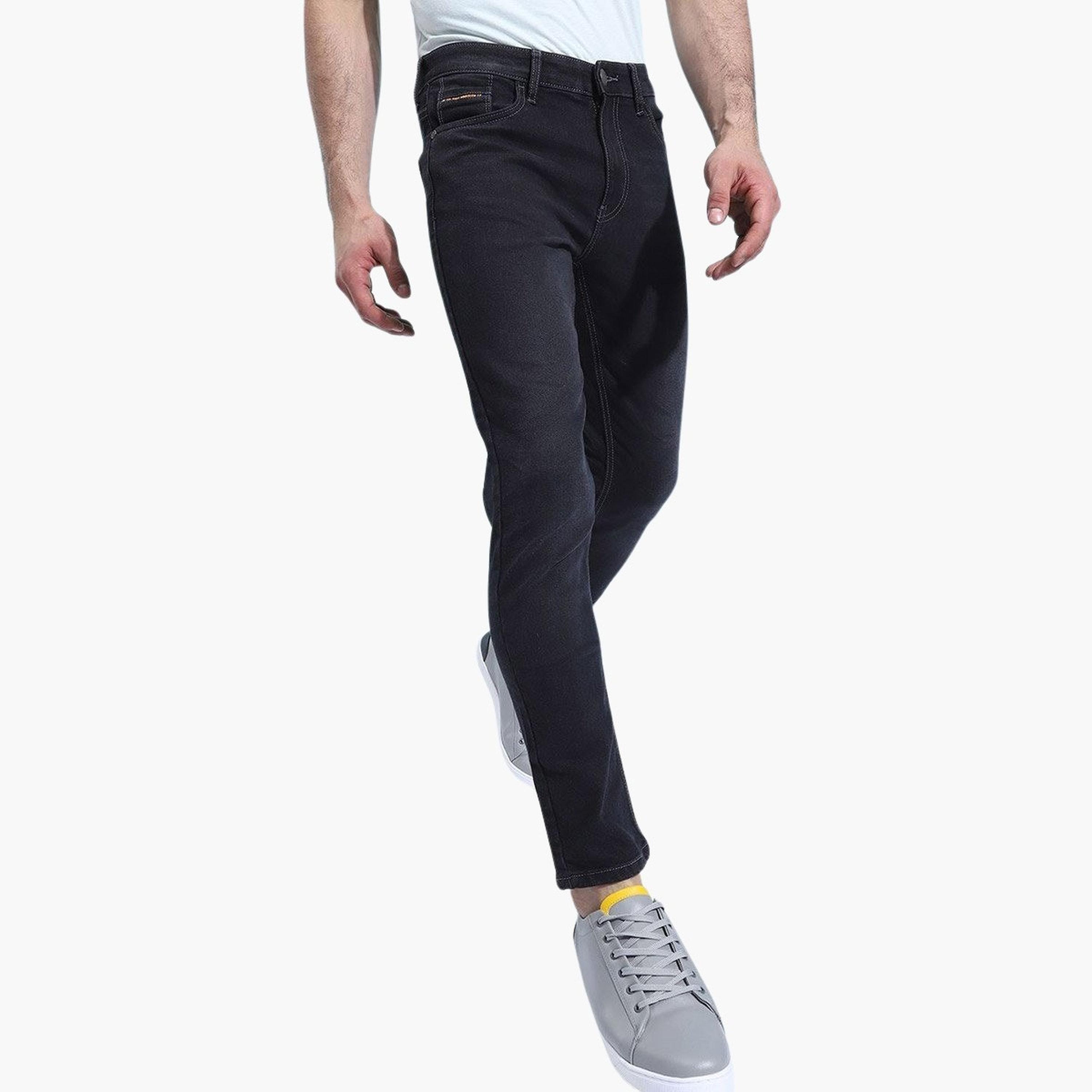 ذا انديان كراج كو × ستايلي - بنطال جينز للرجال ضيق باللون الأسود-men-clothing-bottoms-jeans-image-3