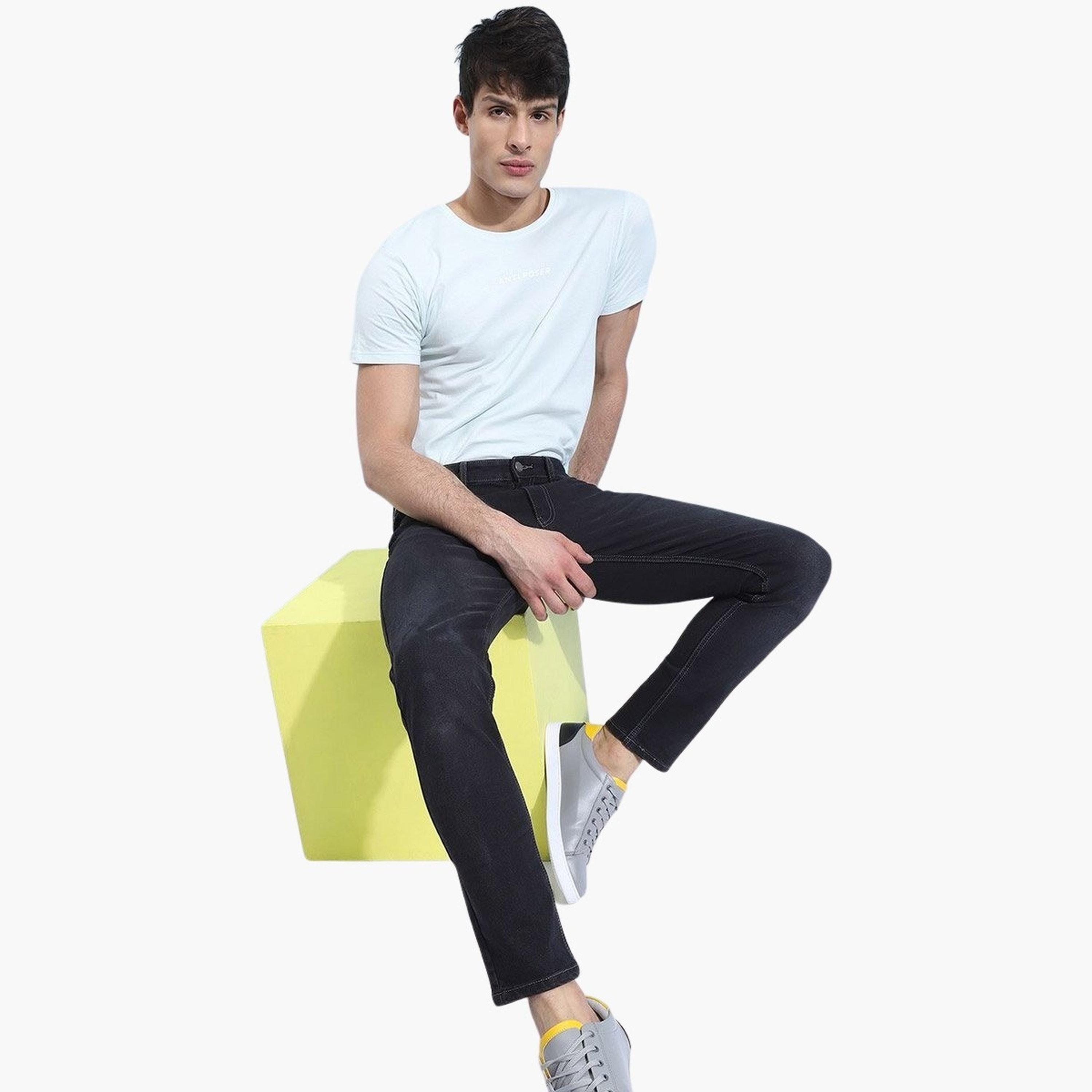 ذا انديان كراج كو × ستايلي - بنطال جينز للرجال ضيق باللون الأسود-men-clothing-bottoms-jeans-image-4