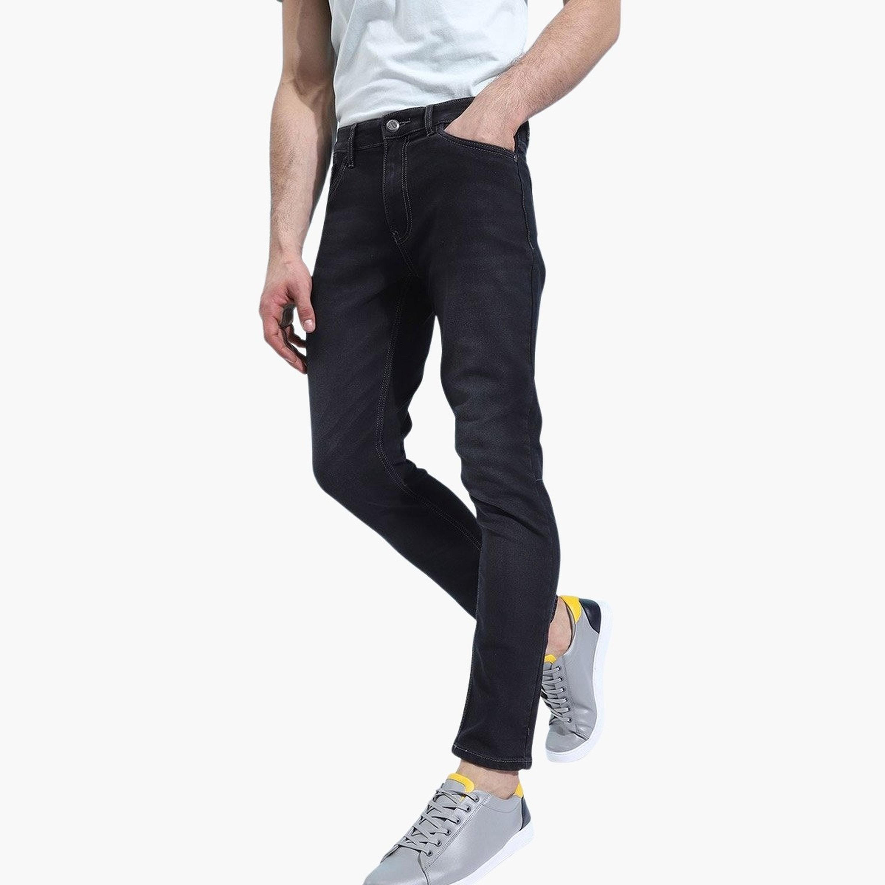 ذا انديان كراج كو × ستايلي - بنطال جينز للرجال ضيق باللون الأسود-men-clothing-bottoms-jeans-image-5