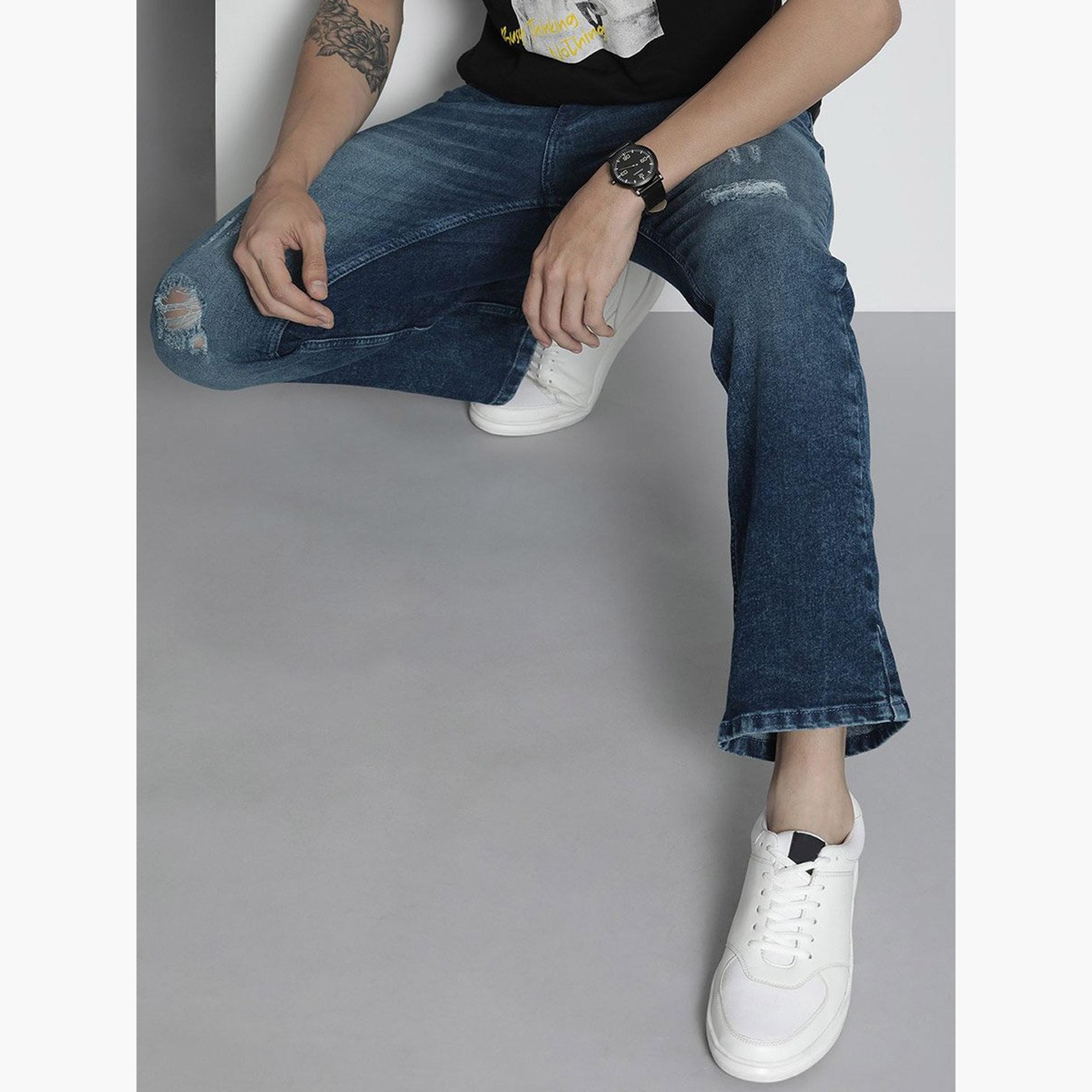 ذا انديان كراج كو × ستايلي - بنطال جينز للرجال داكن اللون بقصّة واسعة-men-clothing-bottoms-jeans-image-2