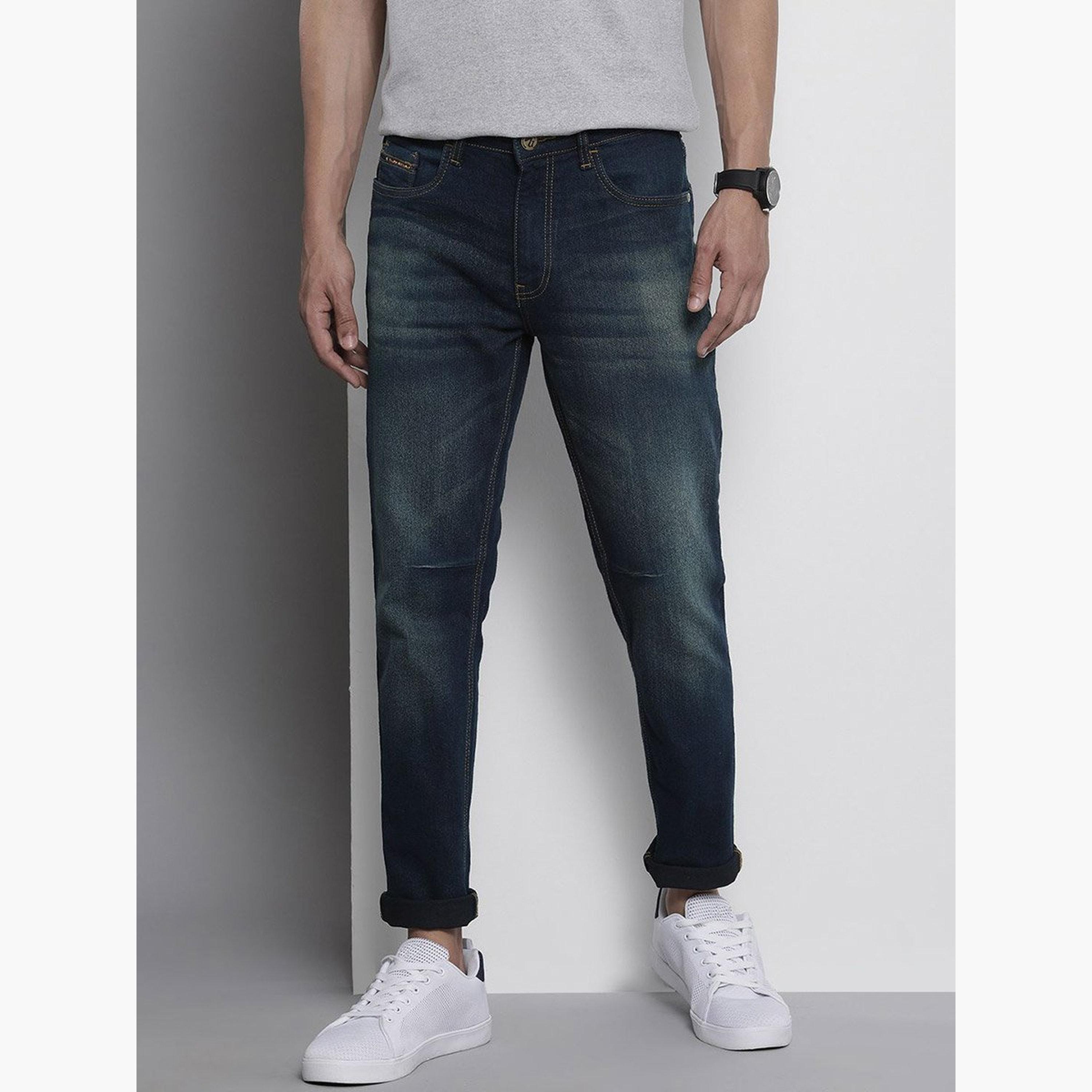 The Indian Garage Co X Styli Men Mid Rise Faded Slim Fit Jeans-men-clothing-bottoms-jeans-image-2