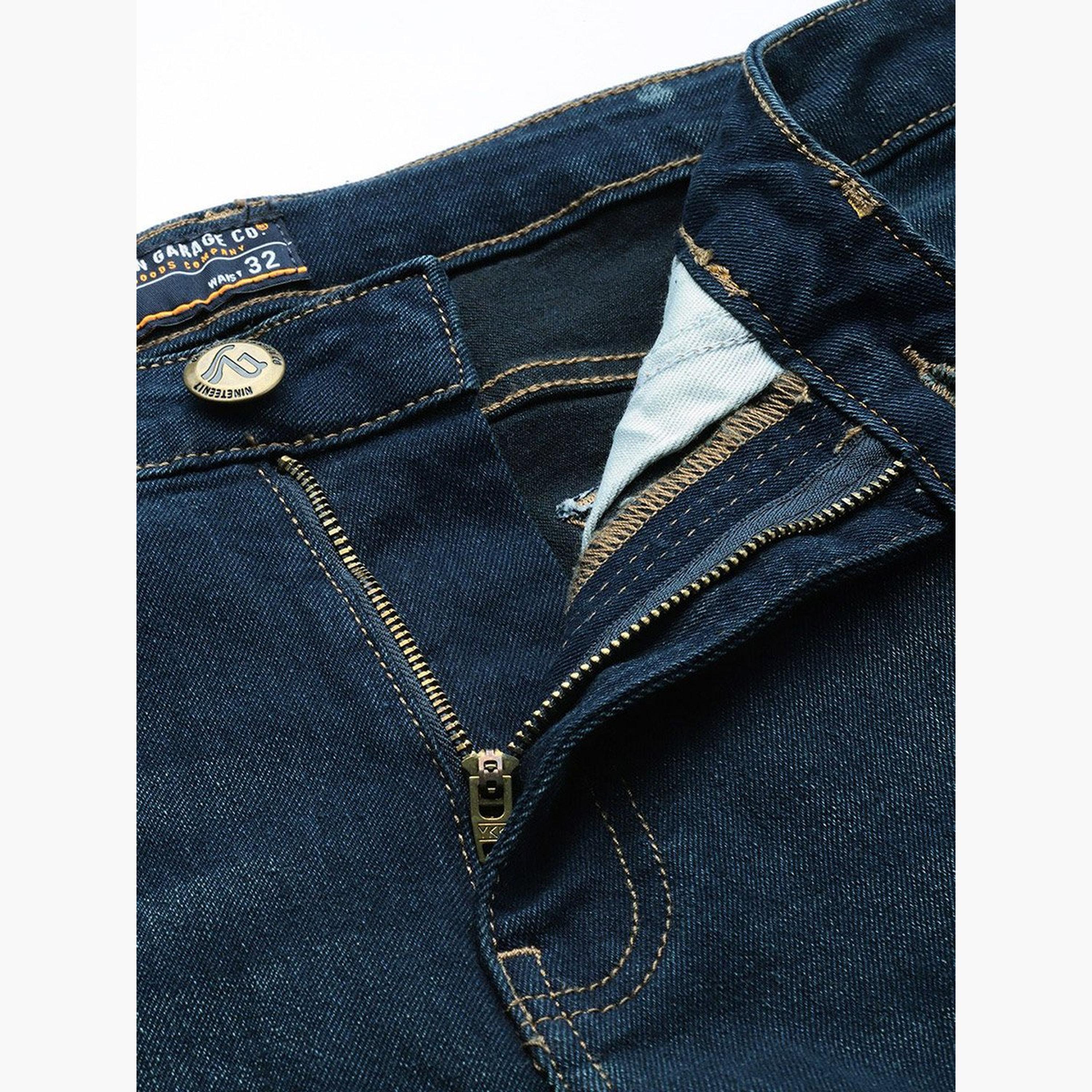 ذا انديان كراج كو × ستايلي - بنطال جينز للرجال ضيق متوسط ​​الارتفاع بغسيل داكن-men-clothing-bottoms-jeans-image-4