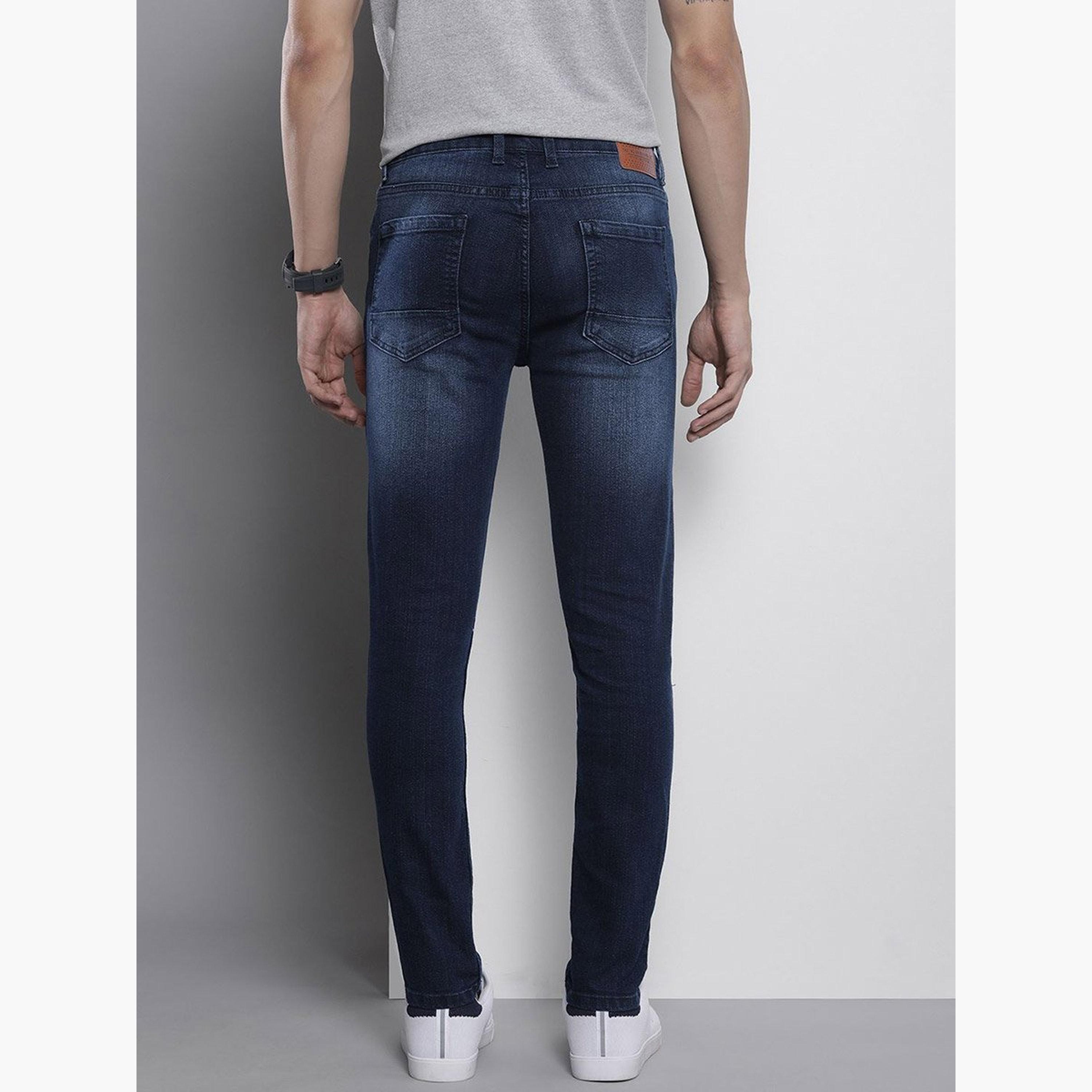 ذا انديان كراج كو × ستايلي - بنطال جينز للرجال ضيق باهت متوسط ​​الارتفاع-men-clothing-bottoms-jeans-image-3