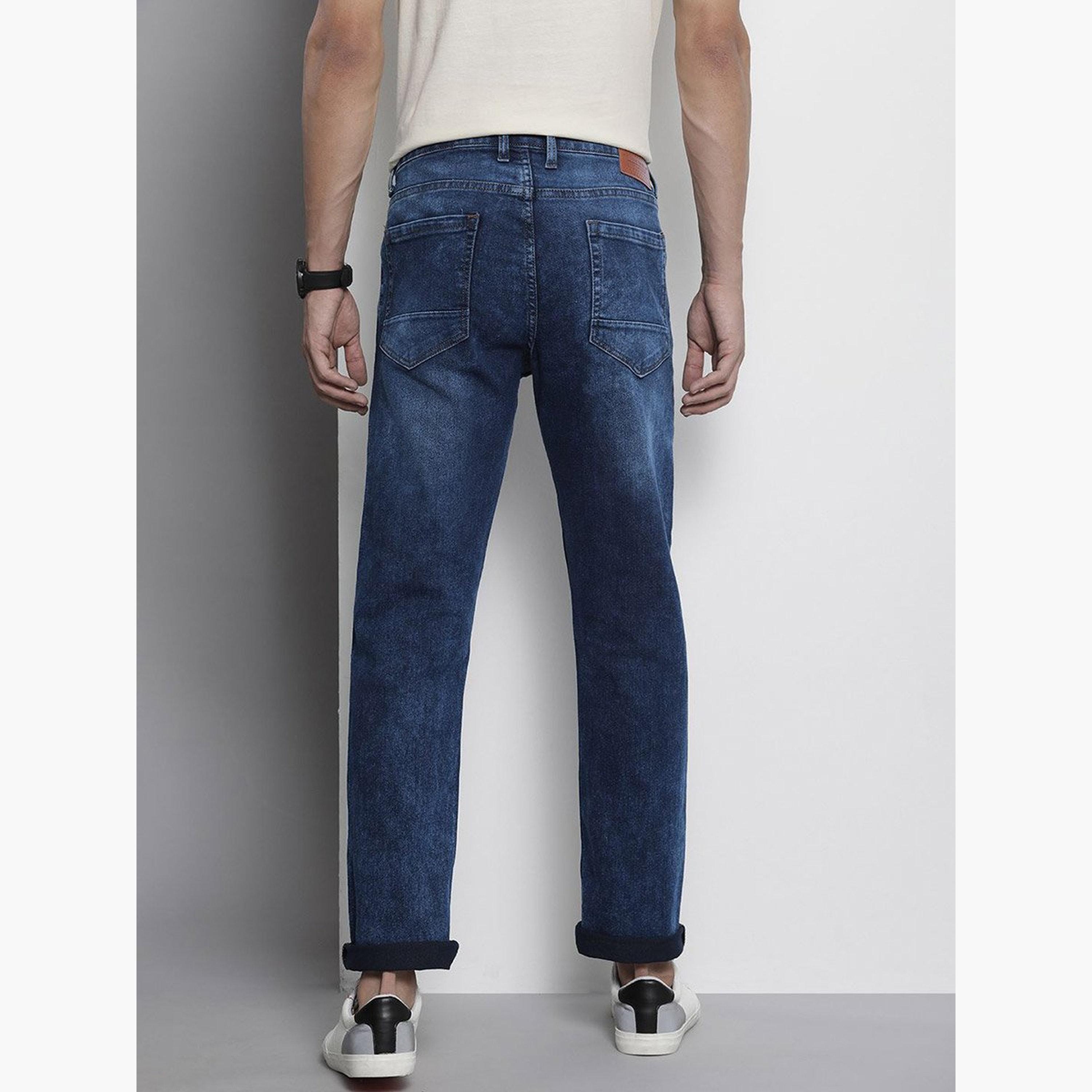 ذا انديان كراج كو × ستايلي - بنطال جينز للرجال تصميم ضيق وباهتة وخصر متوسط-men-clothing-bottoms-jeans-image-3