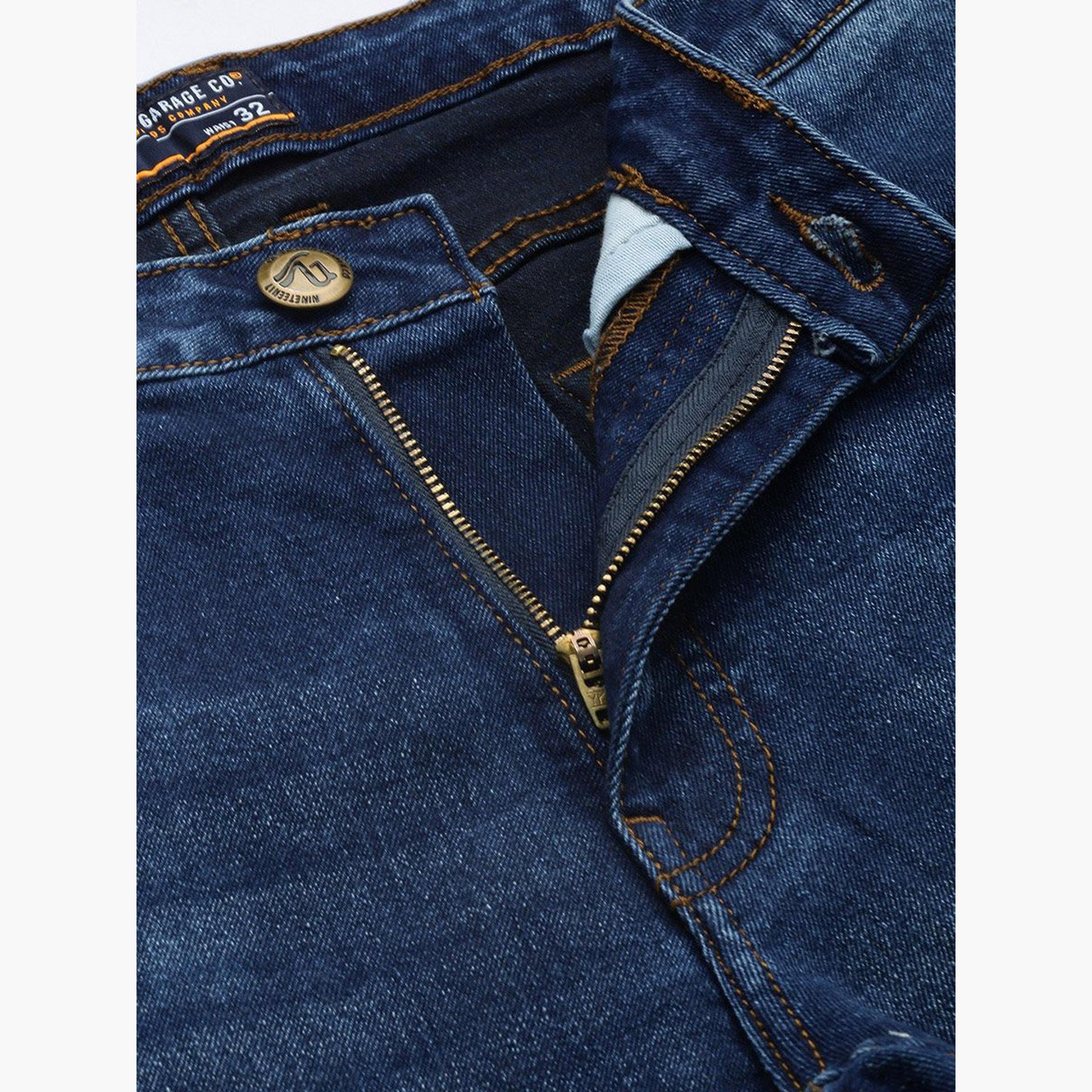 ذا انديان كراج كو × ستايلي - بنطال جينز للرجال تصميم ضيق وباهتة وخصر متوسط-men-clothing-bottoms-jeans-image-4