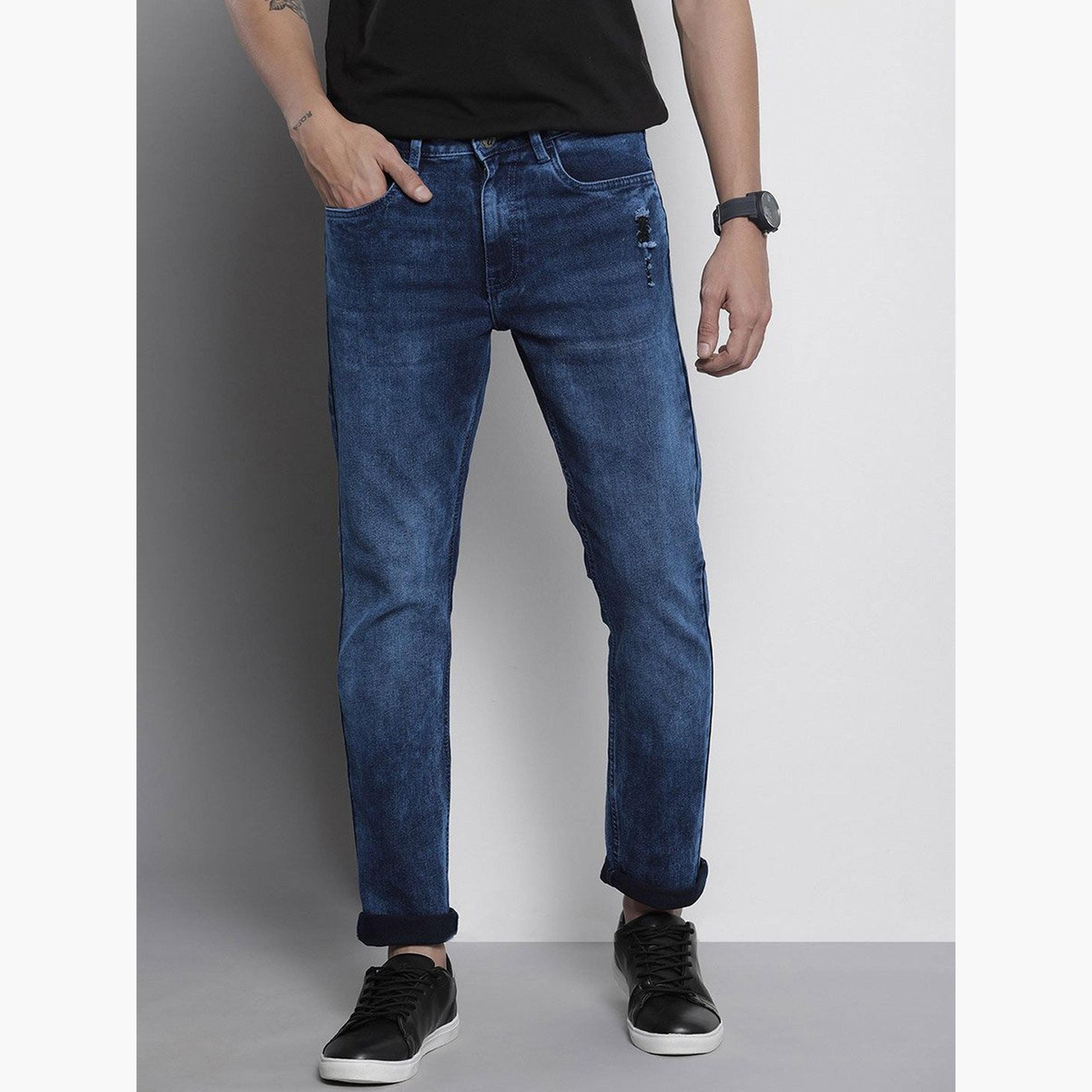 The Indian Garage Co X Styli Men Mid Rise Faded Slim Fit Jeans-men-clothing-bottoms-jeans-image-1