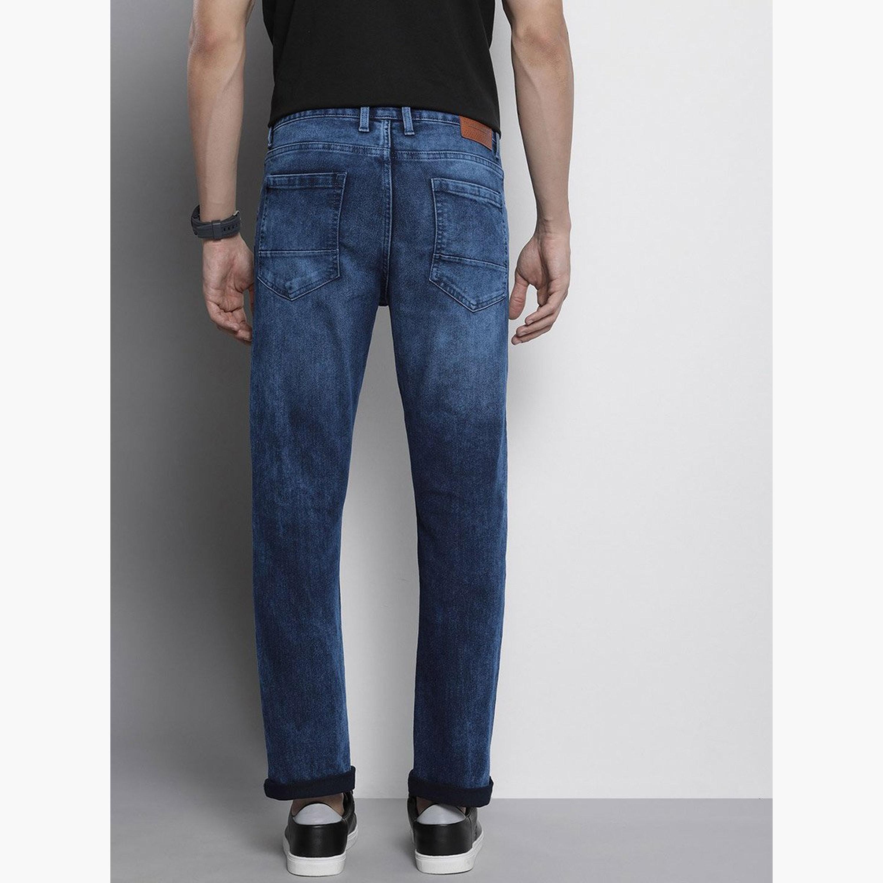 ذا انديان كراج كو × ستايلي - بنطال جينز للرجال تصميم ضيق وباهتة وخصر متوسط-men-clothing-bottoms-jeans-image-3