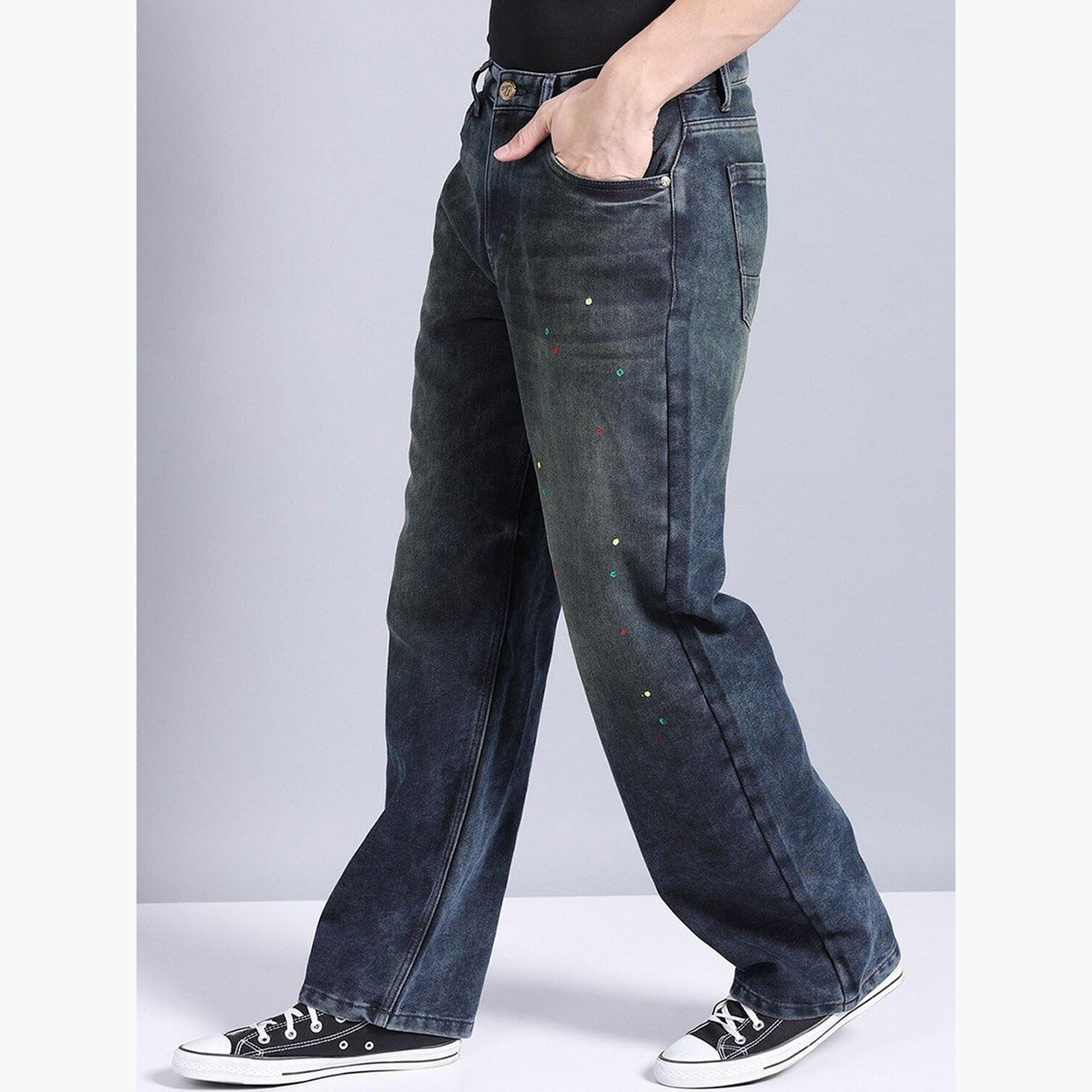 The Indian Garage Co X Styli Men Dark Wash Baggy Fit Jeans-men-clothing-bottoms-jeans-image-1