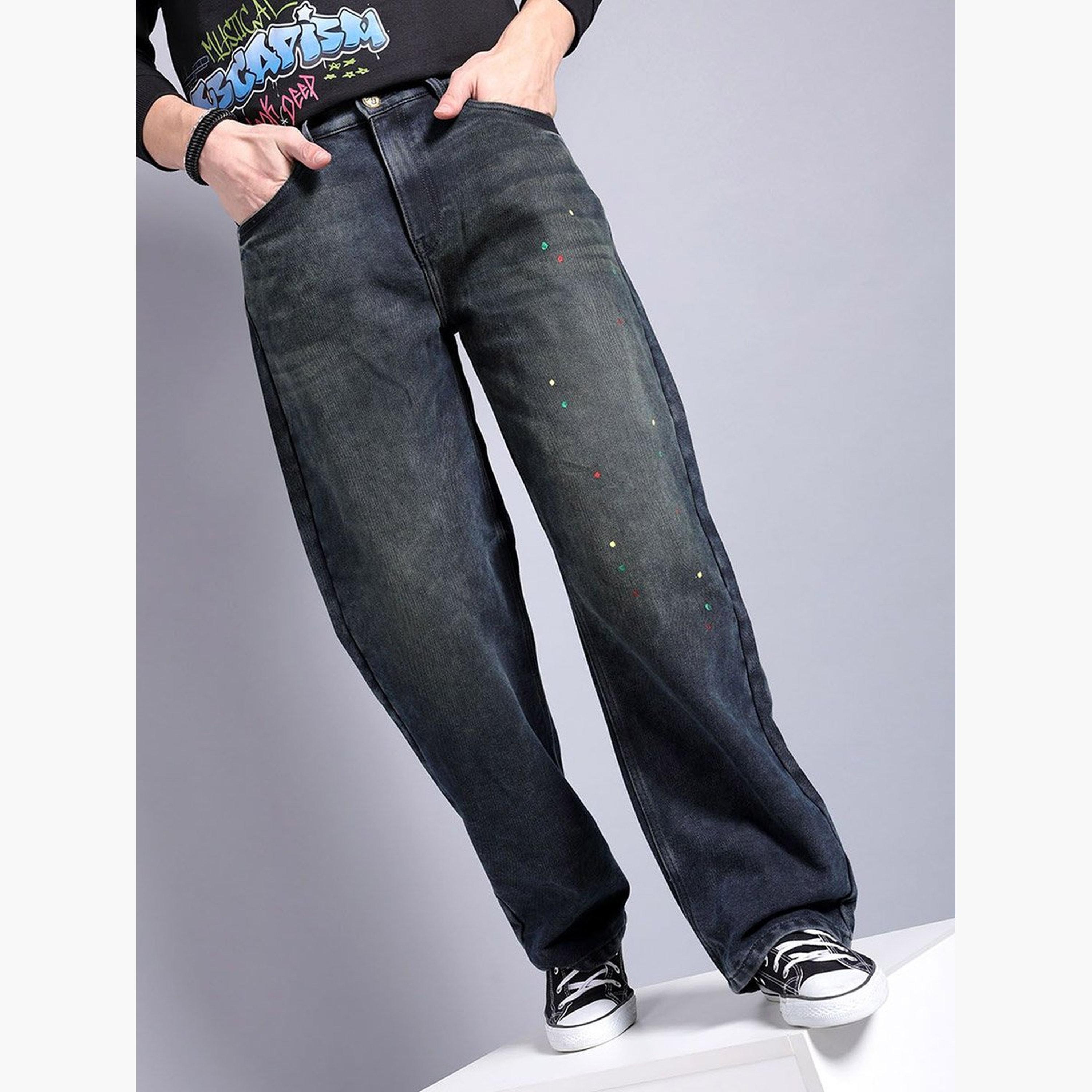 The Indian Garage Co X Styli Men Dark Wash Baggy Fit Jeans-men-clothing-bottoms-jeans-image-2
