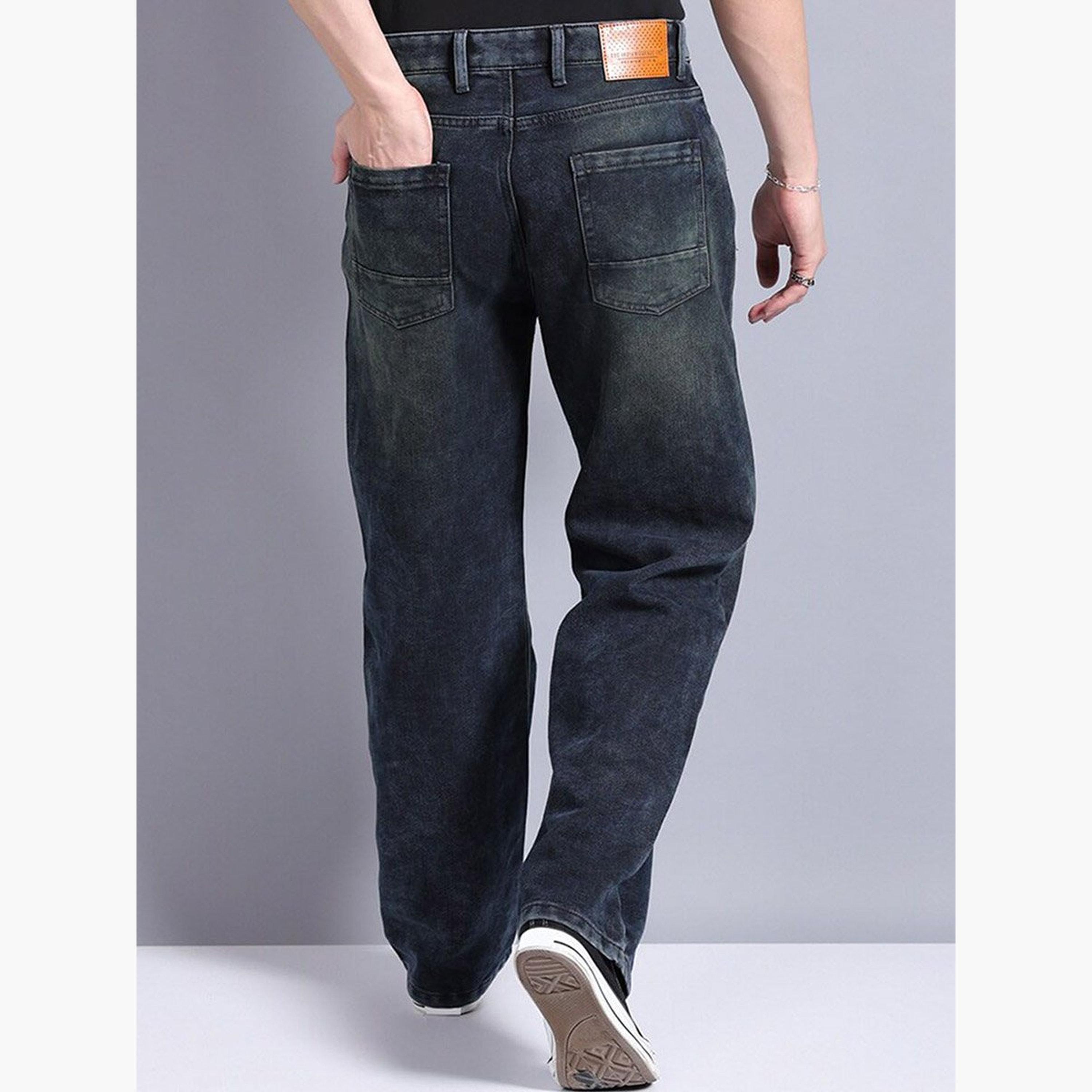 ذا انديان كراج كو × ستايلي - بنطال جينز للرجال واسع غامق اللون-men-clothing-bottoms-jeans-image-3