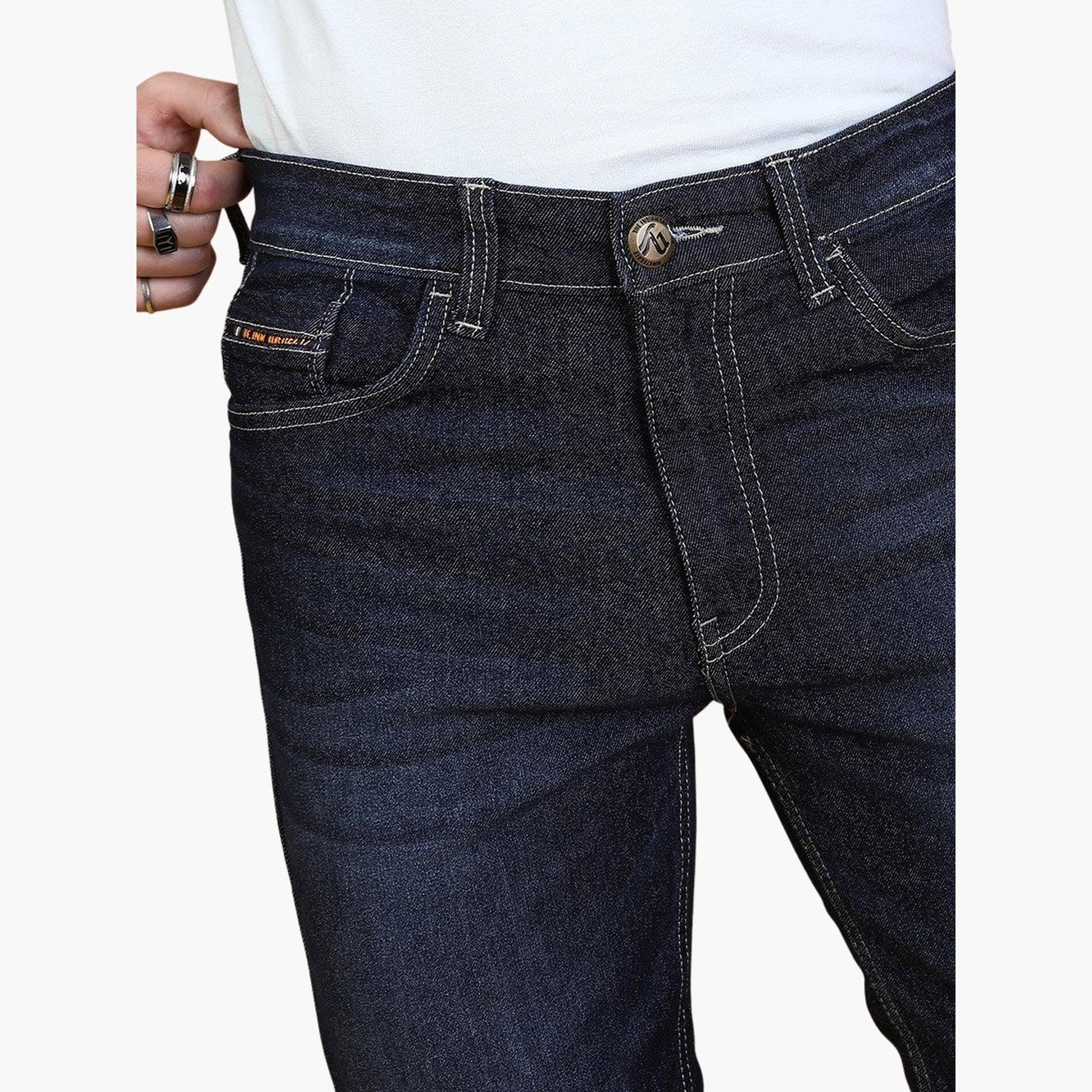 ذا انديان كراج كو × ستايلي - بنطال جينز للرجال ضيق داكن اللون-men-clothing-bottoms-jeans-image-5
