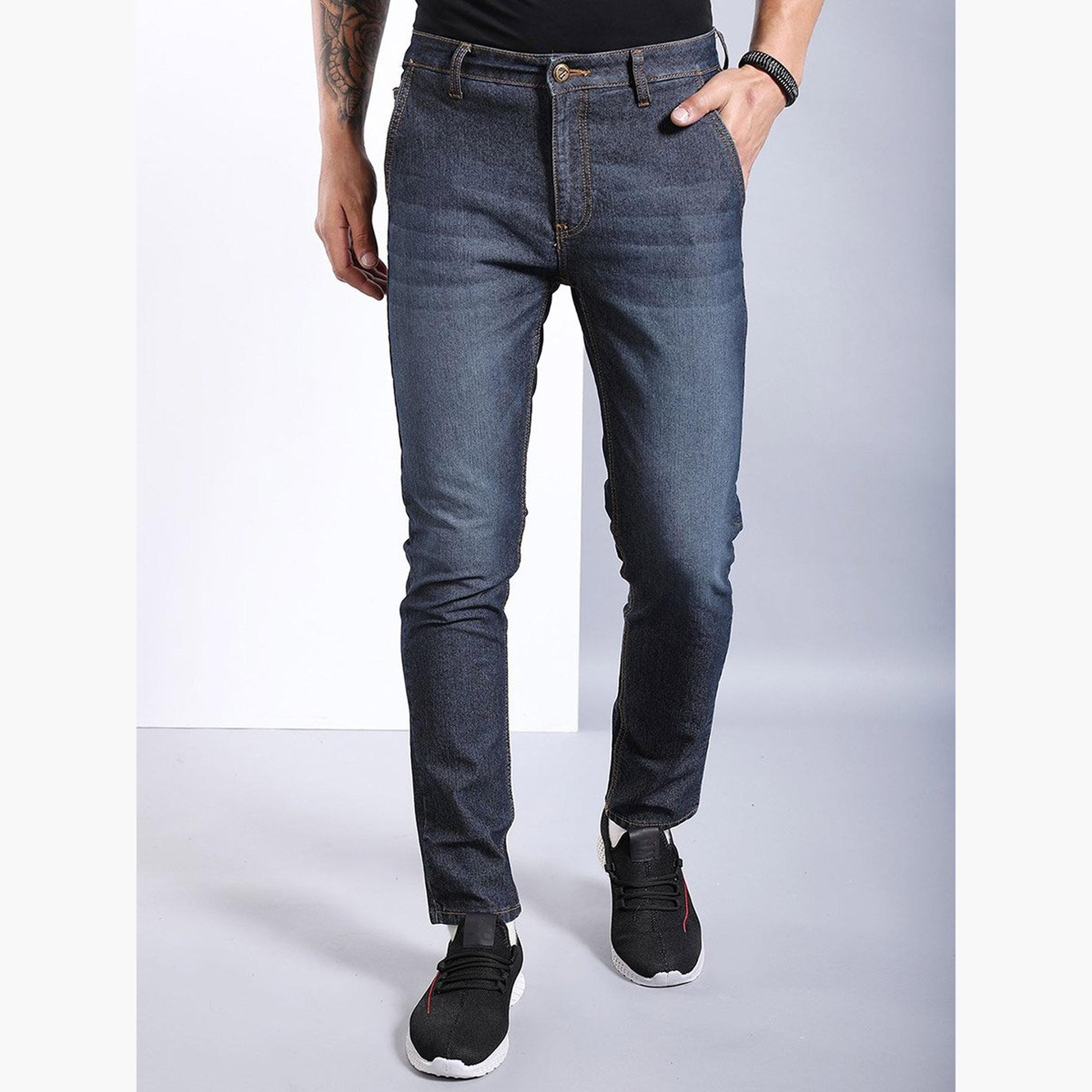 The Indian Garage Co X Styli Men Dark Wash Navy Slim Fit Jeans-men-clothing-bottoms-jeans-image-1