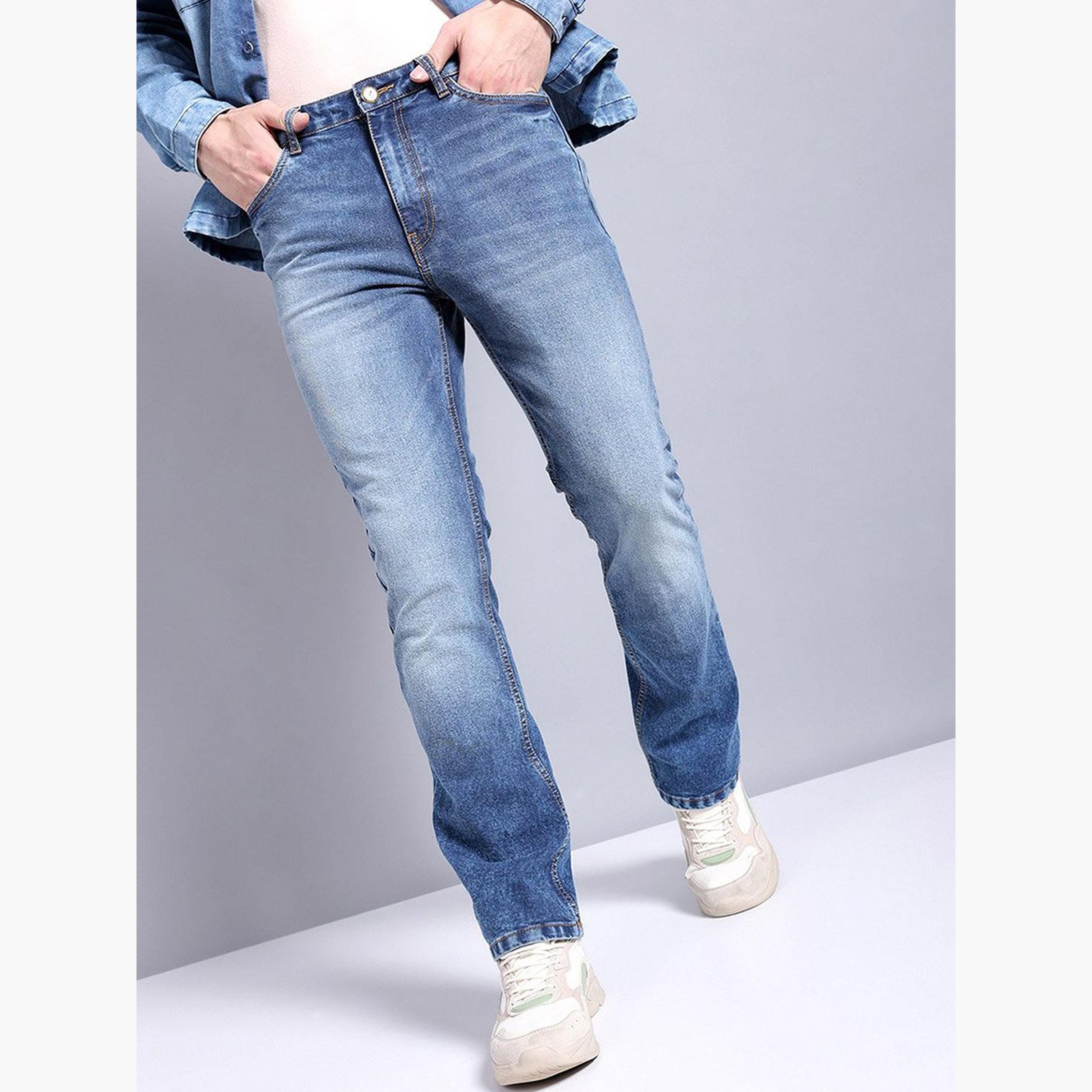 ذا انديان كراج كو × ستايلي - بنطال جينز للرجال قابل للتمدد حتى منتصف الغسيل-men-clothing-bottoms-jeans-image-2