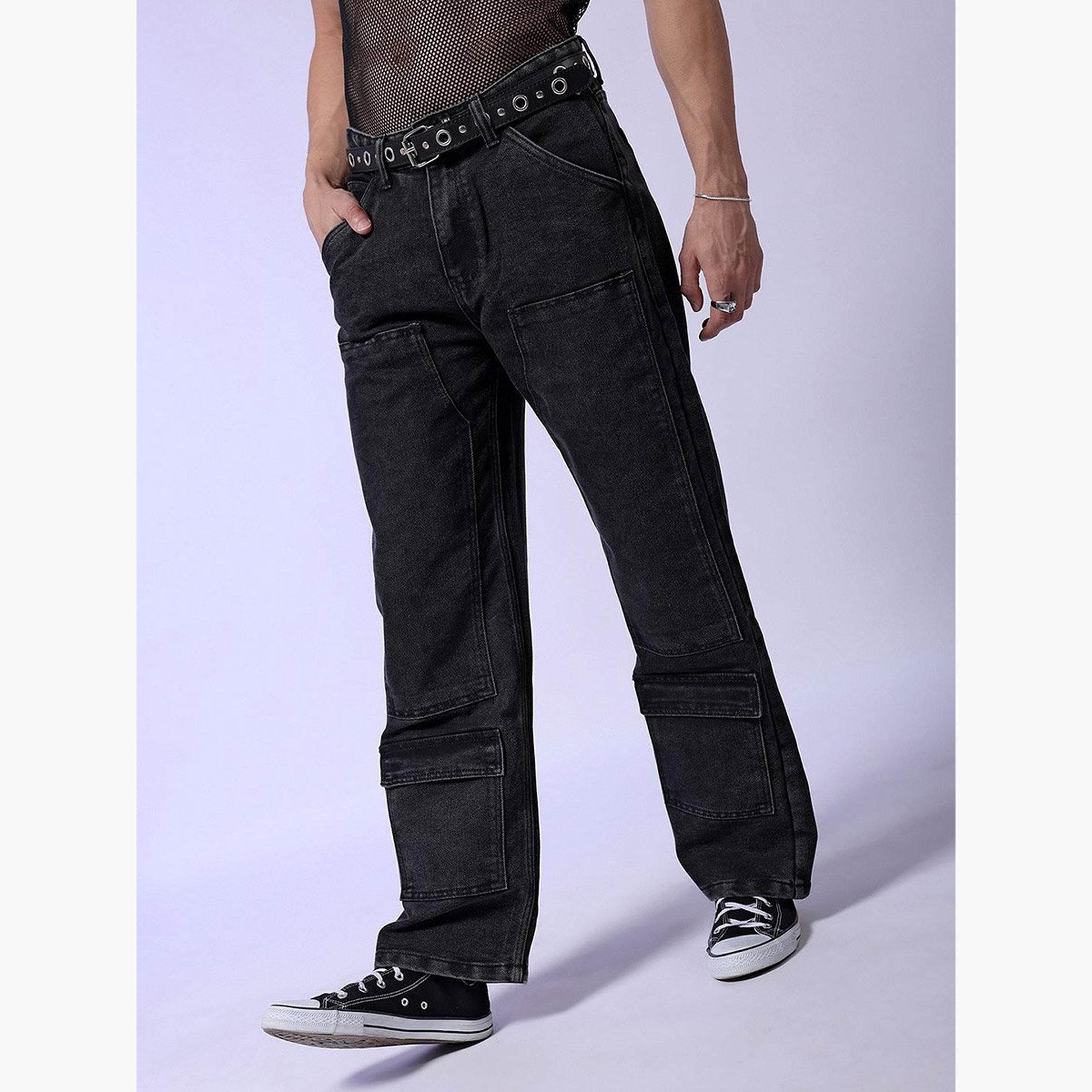 The Indian Garage Co X Styli Men Dark Wash Baggy Cargo Jeans-men-clothing-bottoms-jeans-image-1