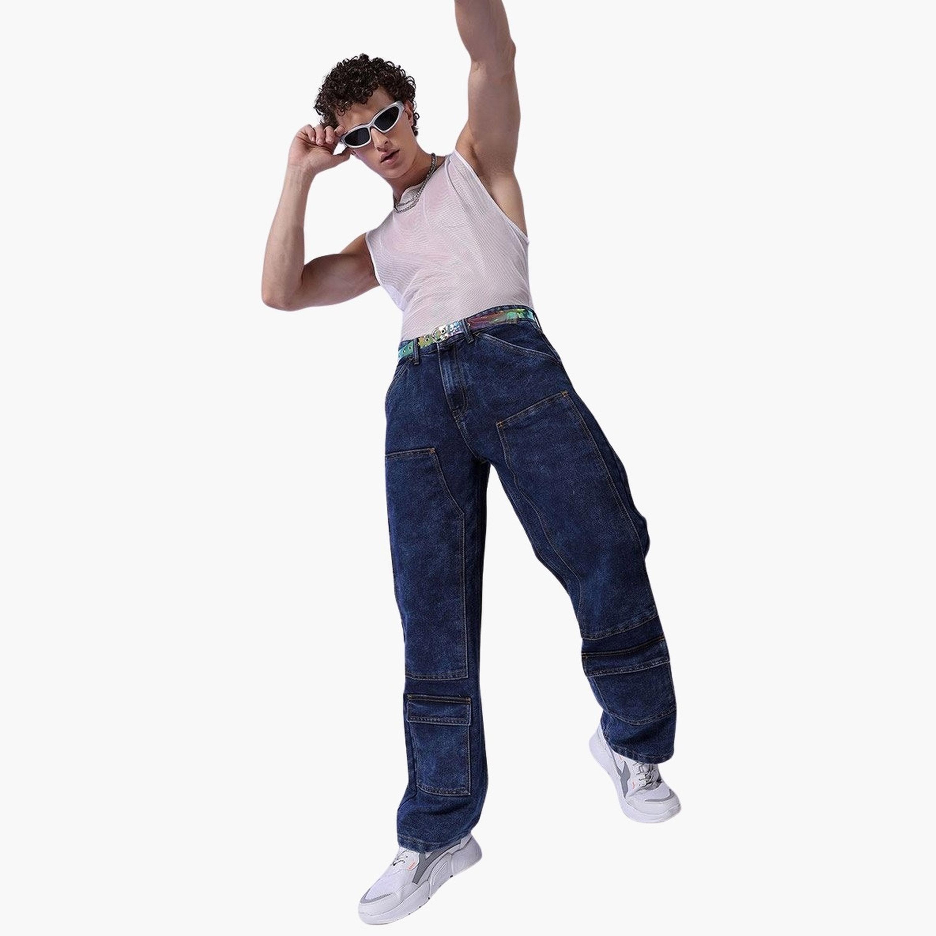 The Indian Garage Co X Styli Men Dark Wash Baggy Cargo Jeans-men-clothing-bottoms-jeans-image-5