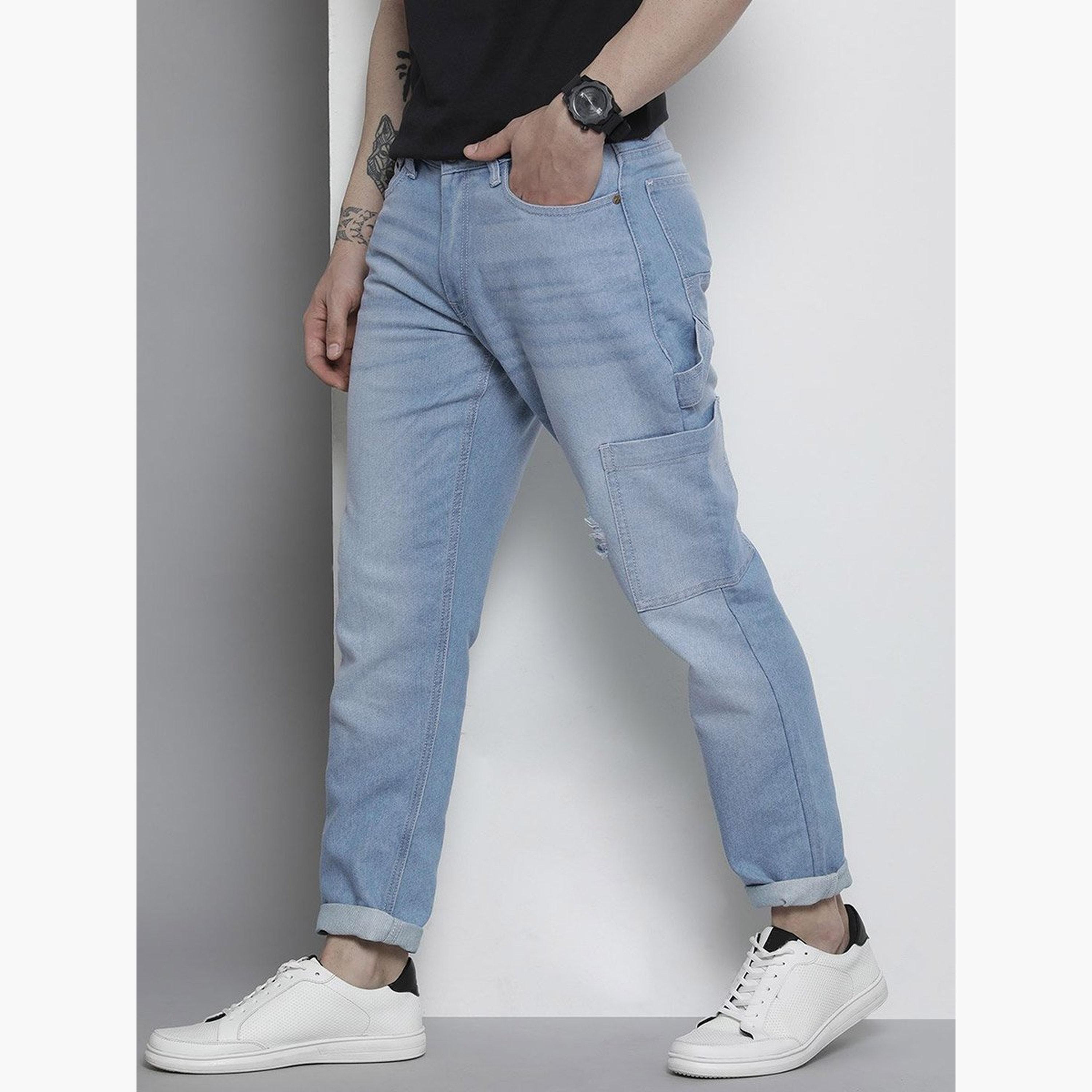 The Indian Garage Co X Styli Men Light Distress Regular Fit Jeans-men-clothing-bottoms-jeans-image-2