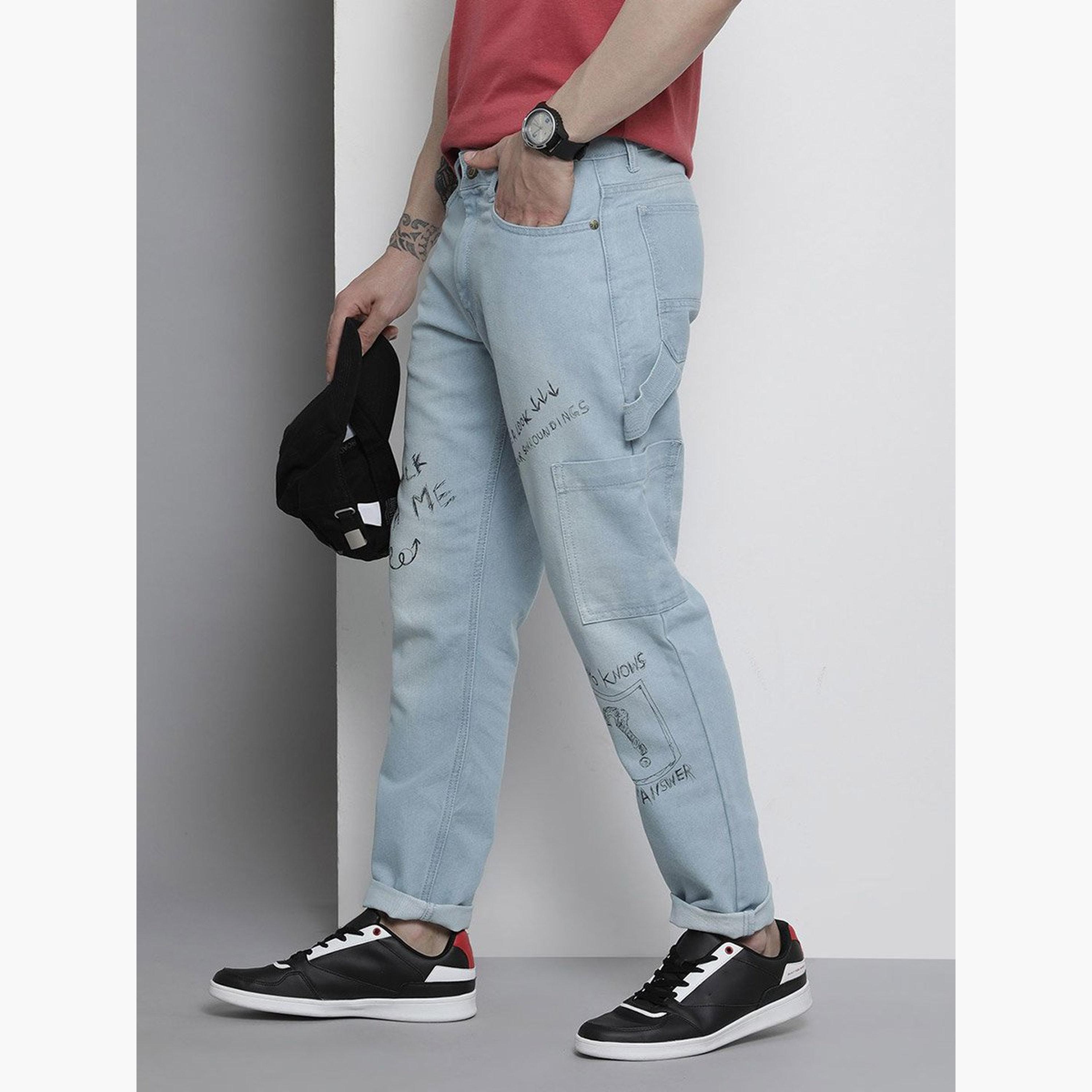 The Indian Garage Co X Styli Men Regular Fit Jeans with Graphic Print-men-clothing-bottoms-jeans-image-1