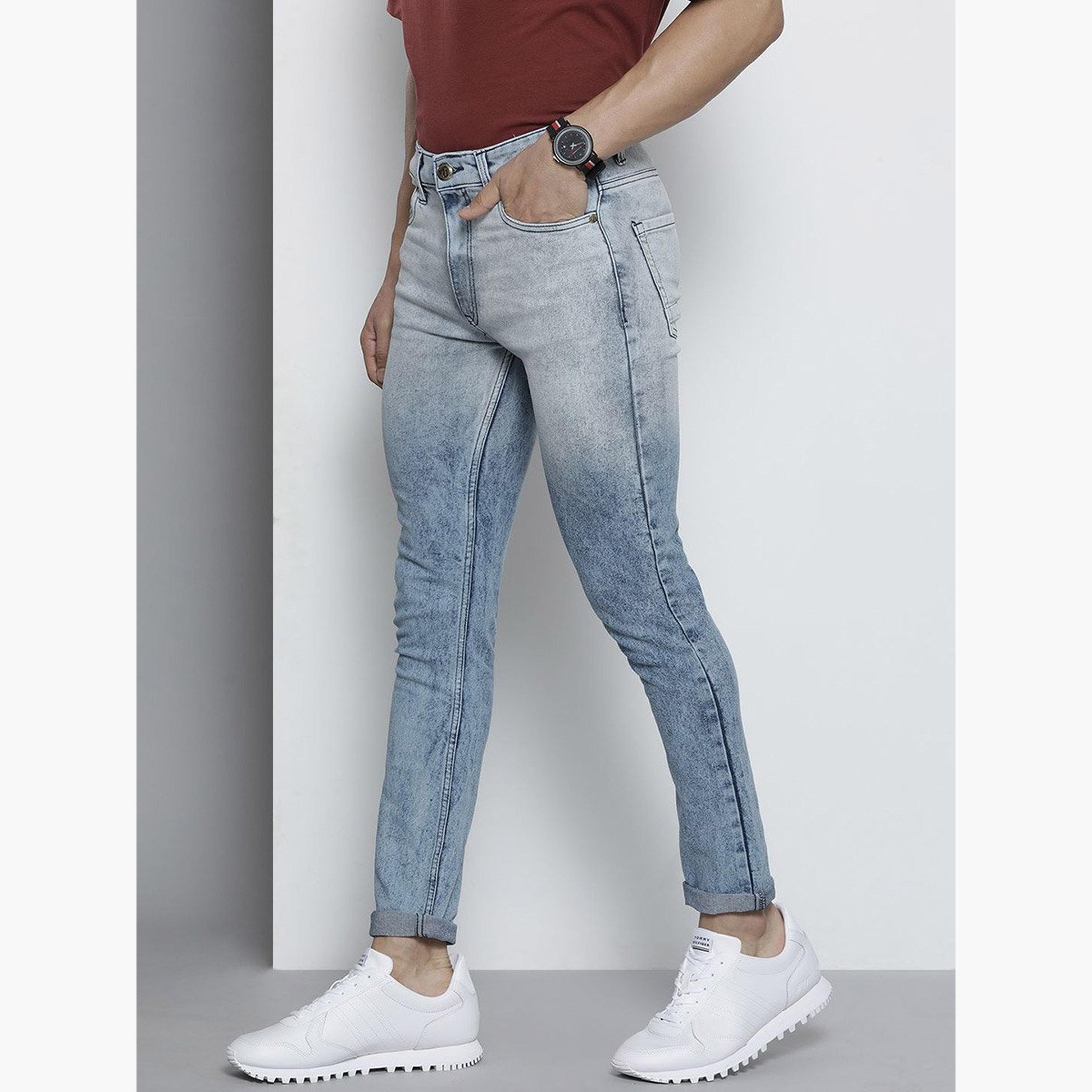 ذا انديان كراج كو × ستايلي - بنطال جينز للرجال تصميم ضيق وخصر متوسط ​​وباهت-men-clothing-bottoms-jeans-image-2