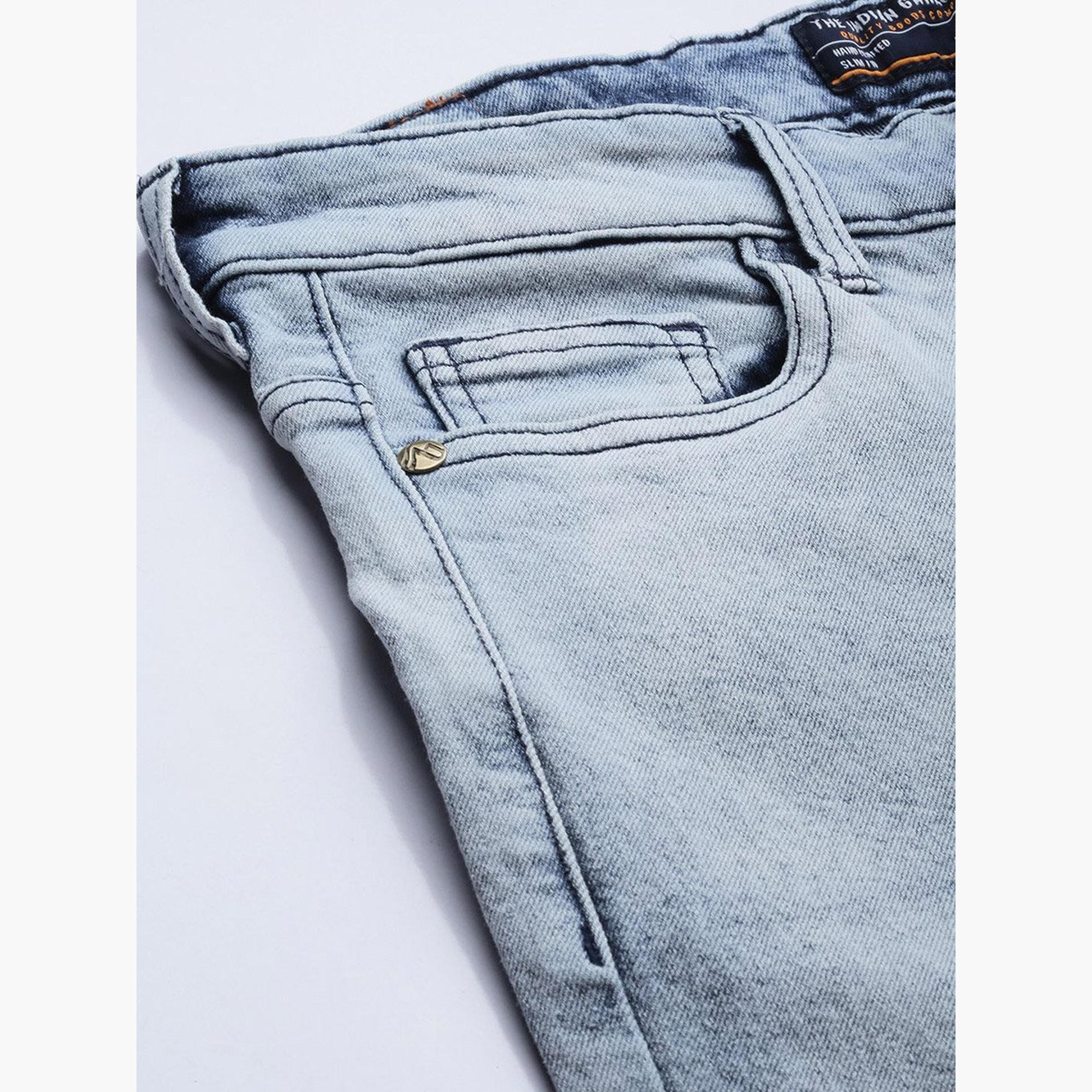 ذا انديان كراج كو × ستايلي - بنطال جينز للرجال تصميم ضيق وخصر متوسط ​​وباهت-men-clothing-bottoms-jeans-image-6