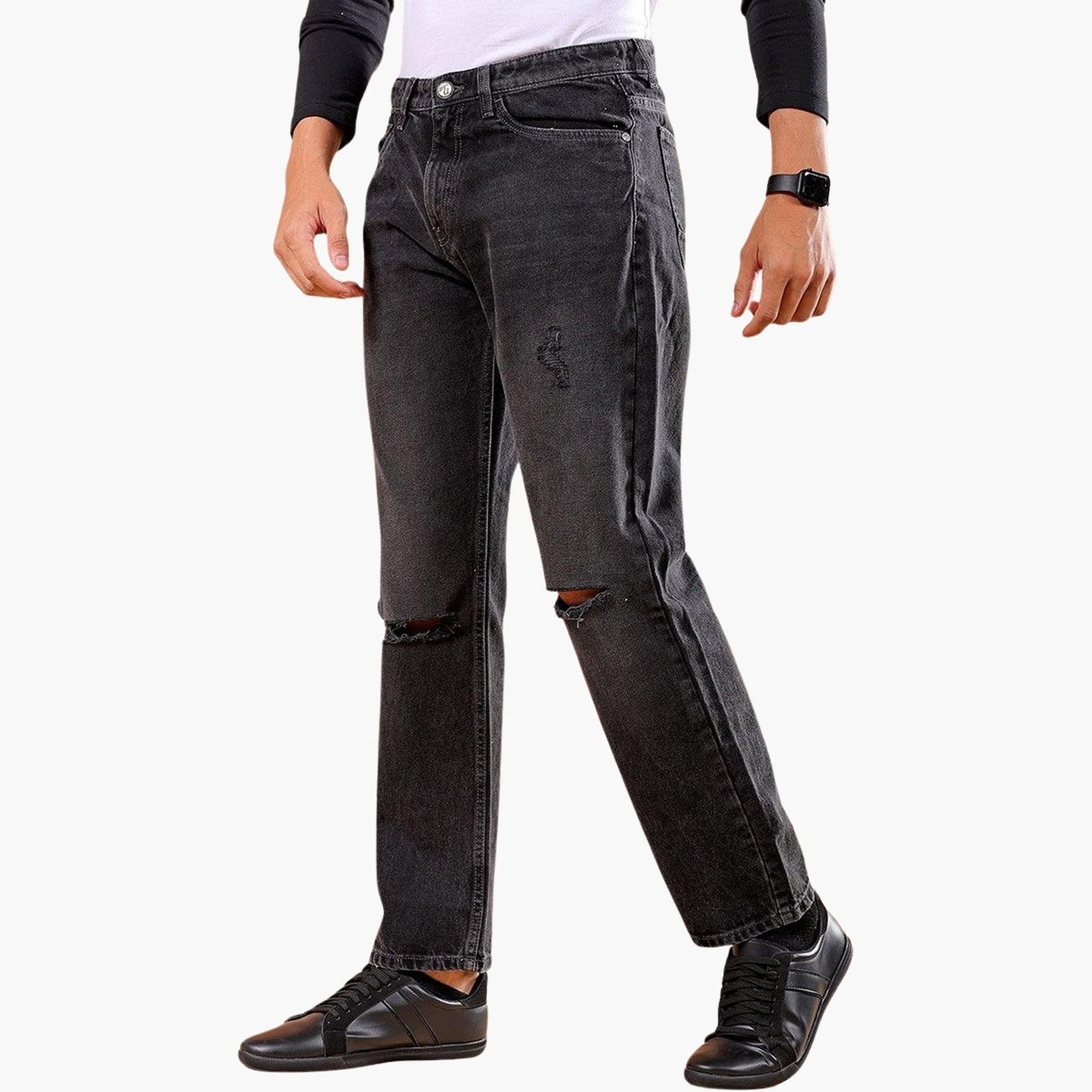 The Indian Garage Co X Styli Men Slash Knee Straight Fit Jeans-men-clothing-bottoms-jeans-image-2