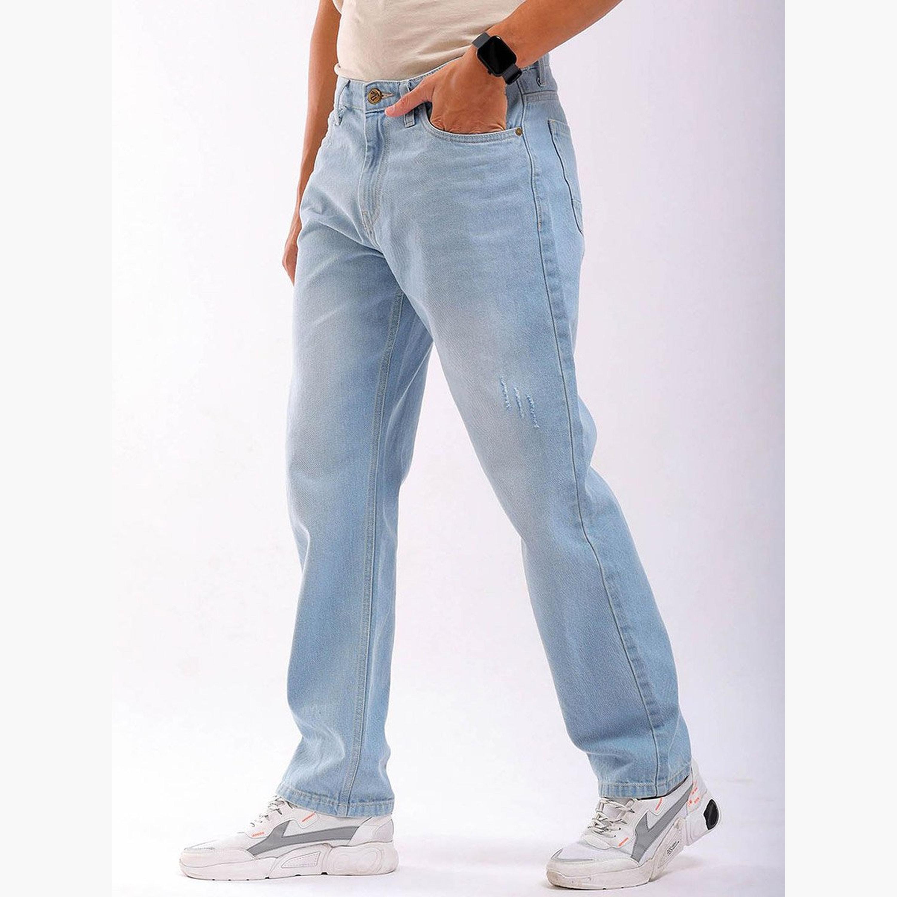 ذا انديان كراج كو × ستايلي - بنطال جينز للرجال متوسط ​​الارتفاع بقصّة مستقيمة-men-clothing-bottoms-jeans-image-2