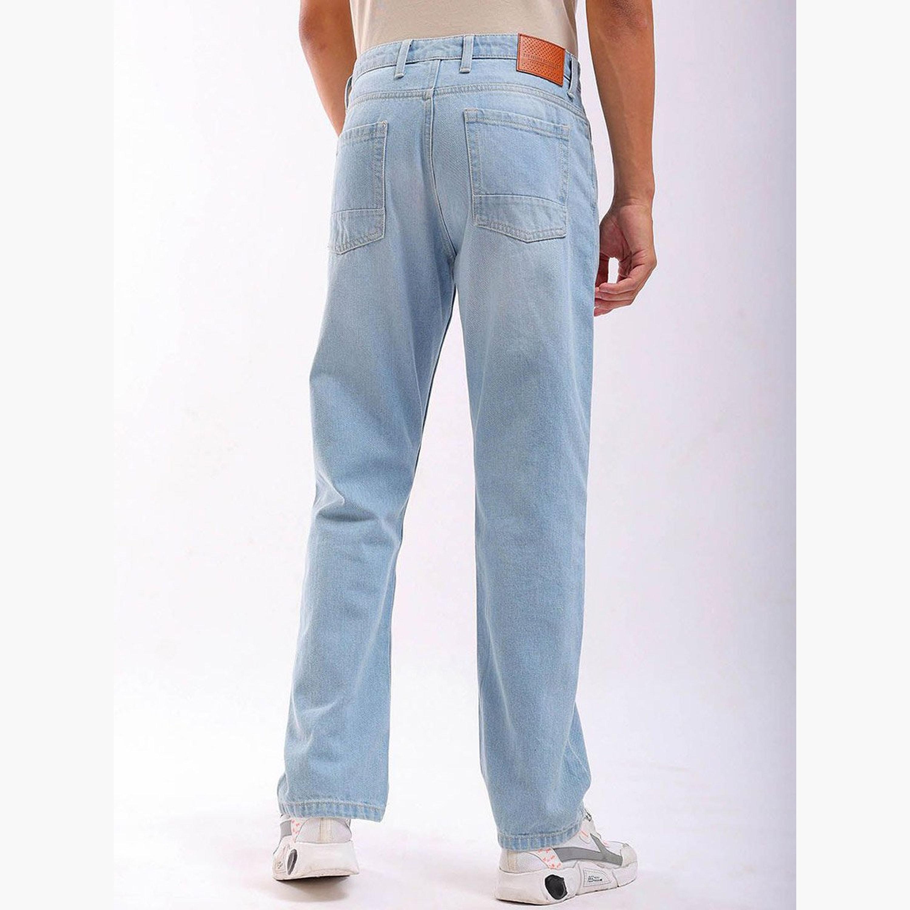 ذا انديان كراج كو × ستايلي - بنطال جينز للرجال متوسط ​​الارتفاع بقصّة مستقيمة-men-clothing-bottoms-jeans-image-3