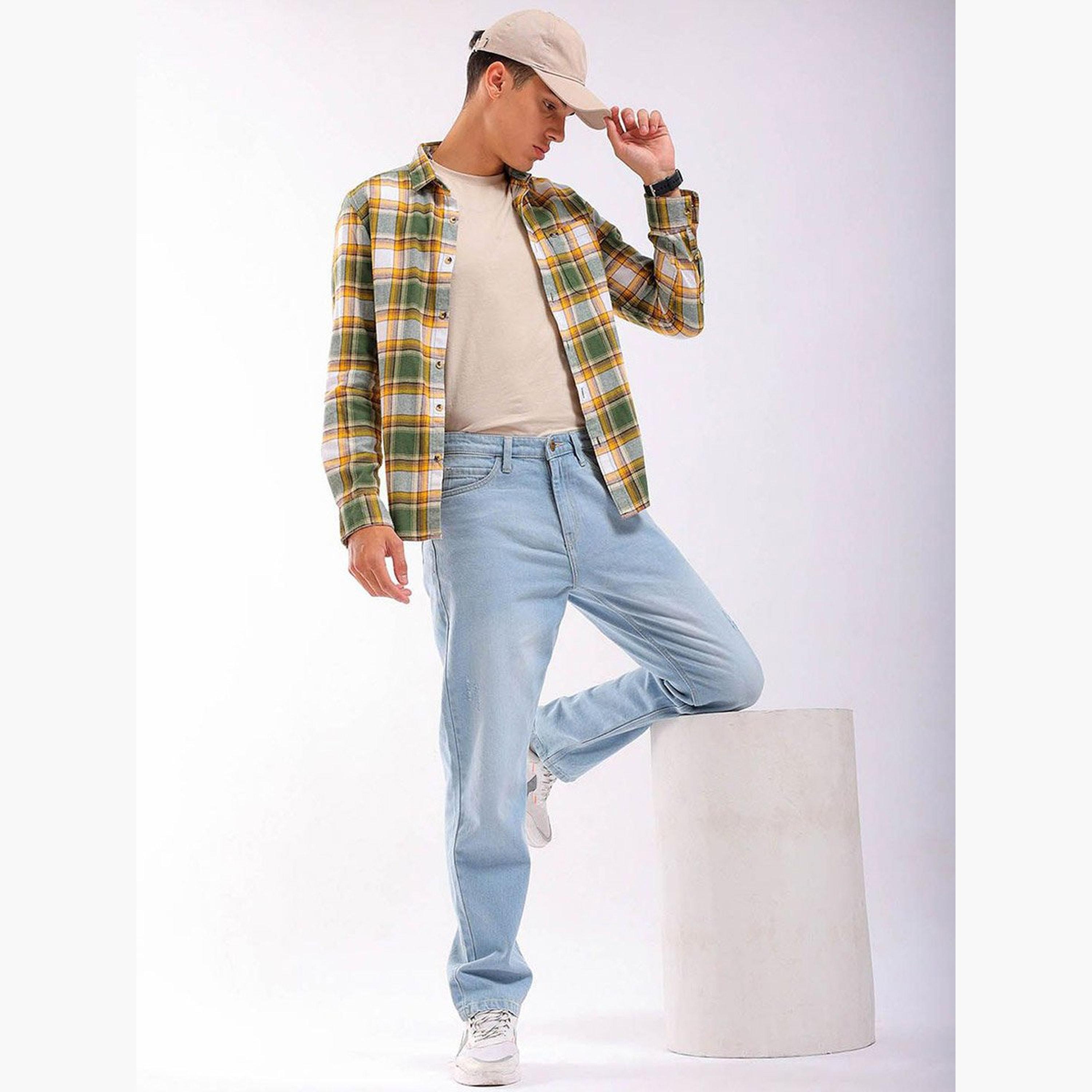ذا انديان كراج كو × ستايلي - بنطال جينز للرجال متوسط ​​الارتفاع بقصّة مستقيمة-men-clothing-bottoms-jeans-image-5