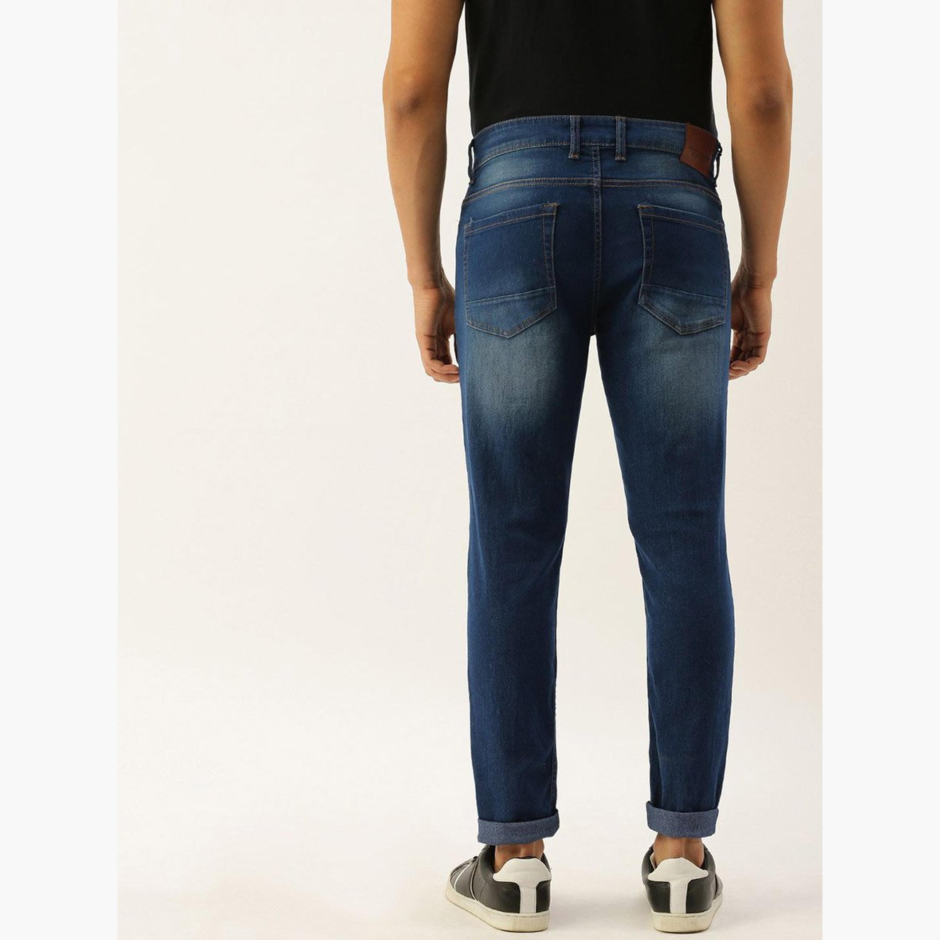 ذا انديان كراج كو × ستايلي - بنطال جينز للرجال تصميم ضيق وباهتة وخصر متوسط-men-clothing-bottoms-jeans-image-3