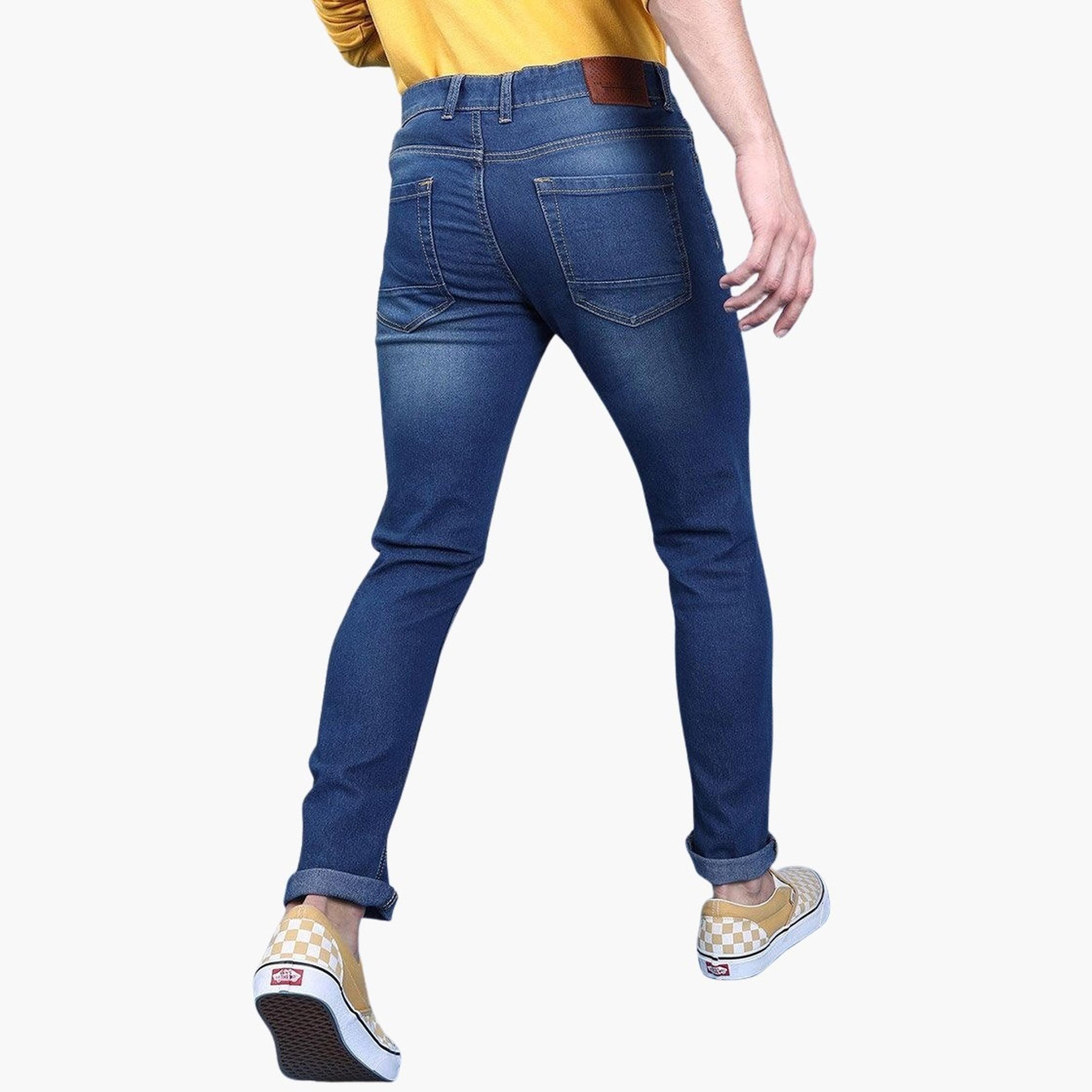 ذا انديان كراج كو × ستايلي - بنطال جينز للرجال ضيق داكن اللون-men-clothing-bottoms-jeans-image-3