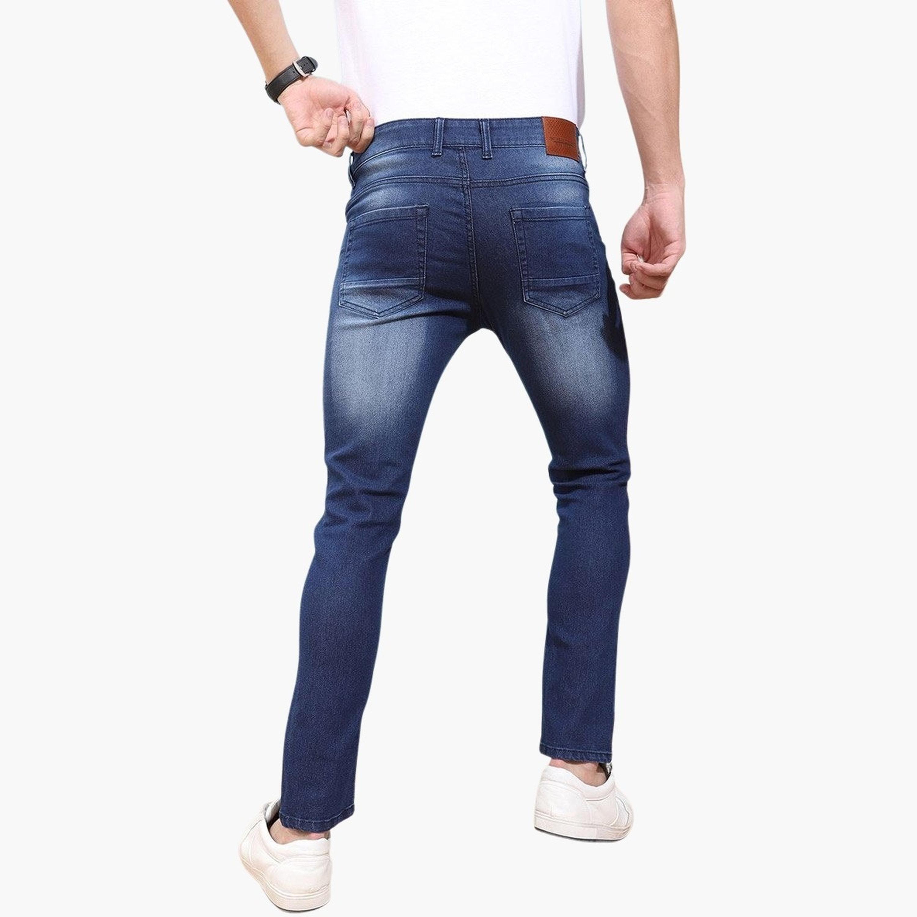 ذا انديان كراج كو × ستايلي - بنطال جينز للرجال تصميم ضيق وباهتة وخصر متوسط-men-clothing-bottoms-jeans-image-5