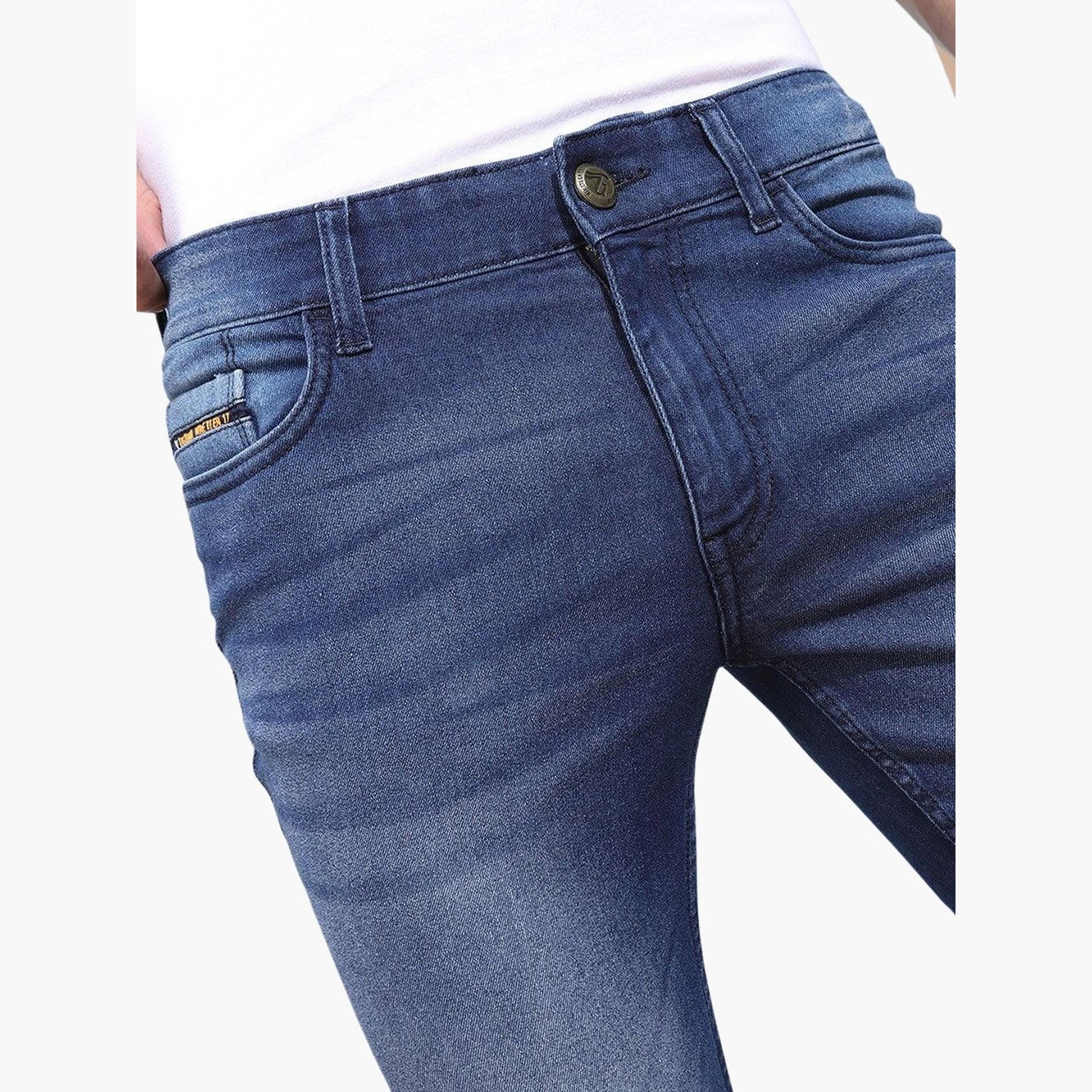 ذا انديان كراج كو × ستايلي - بنطال جينز للرجال تصميم ضيق وباهتة وخصر متوسط-men-clothing-bottoms-jeans-image-6