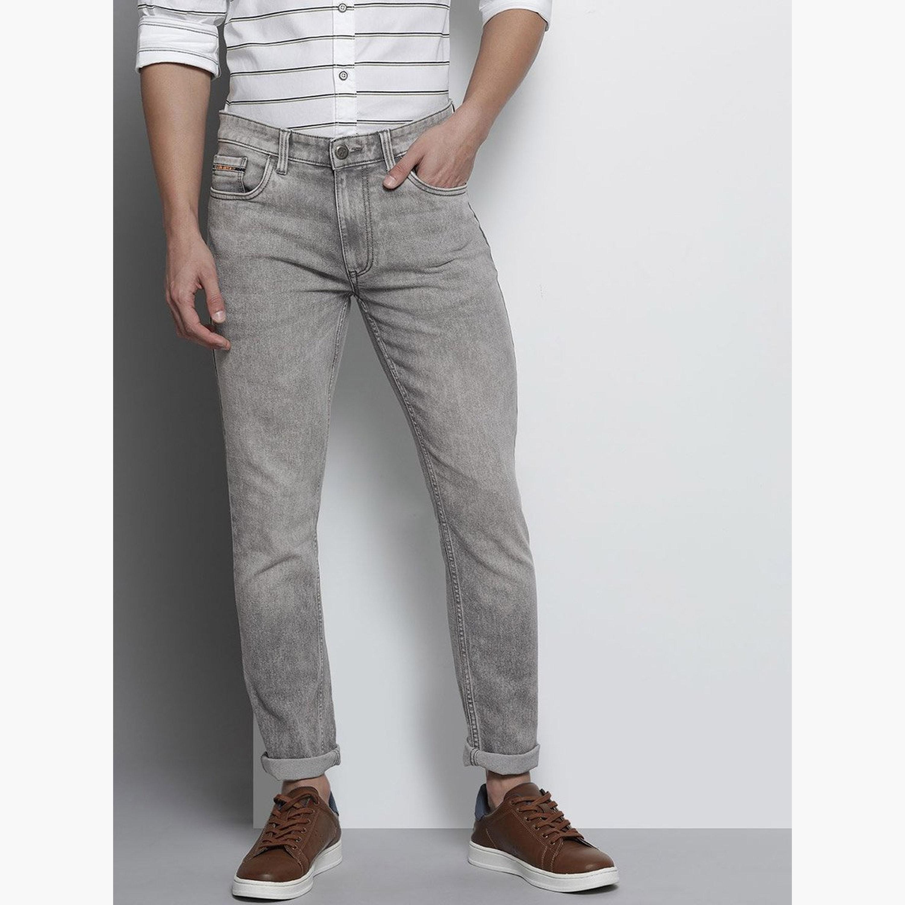ذا انديان كراج كو × ستايلي - بنطال جينز للرجال تصميم ضيق وخصر متوسط-men-clothing-bottoms-jeans-image-1