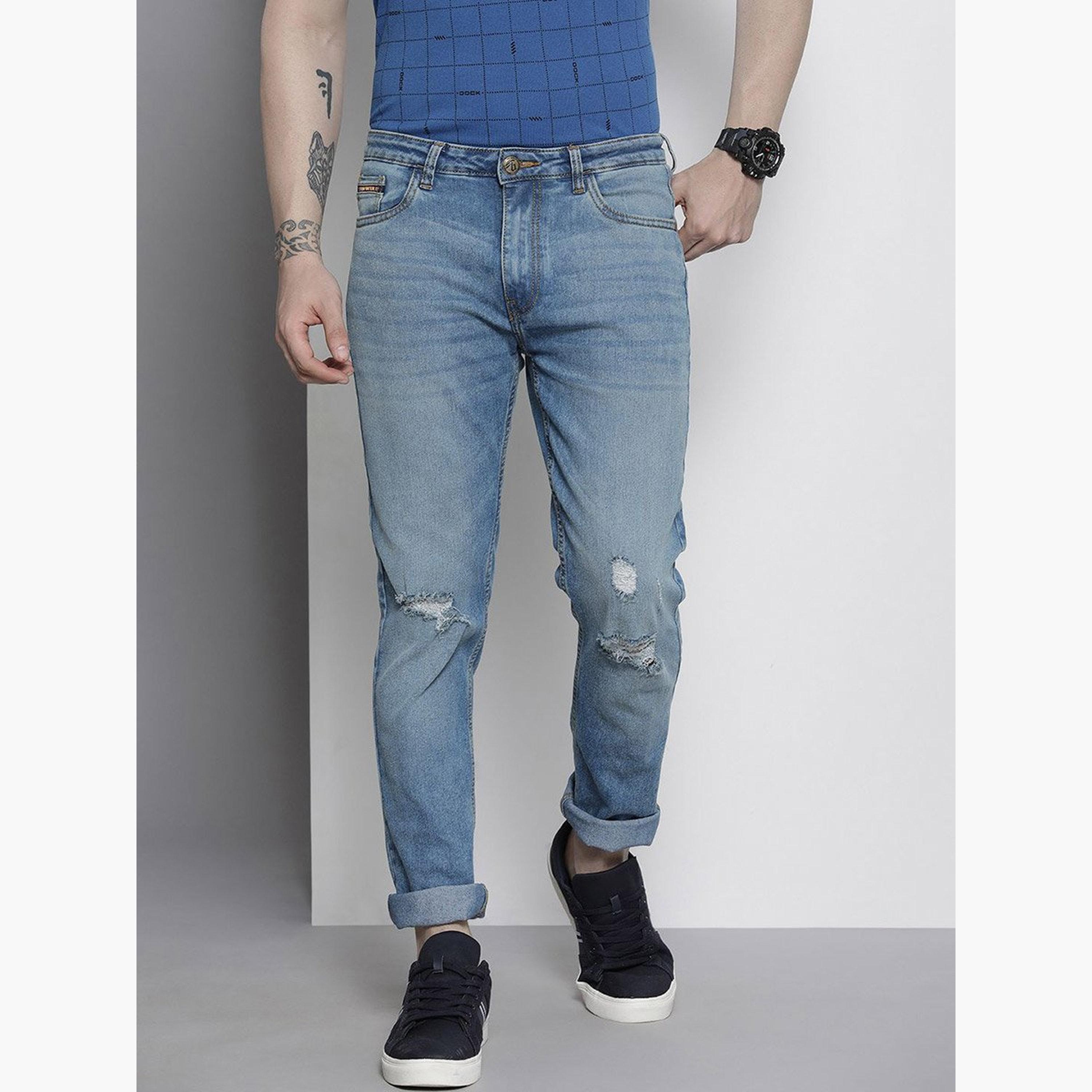 ذا انديان كراج كو × ستايلي - بنطال جينز للرجال متوسط ​​الارتفاع وخفيف الوزن-men-clothing-bottoms-jeans-image-1
