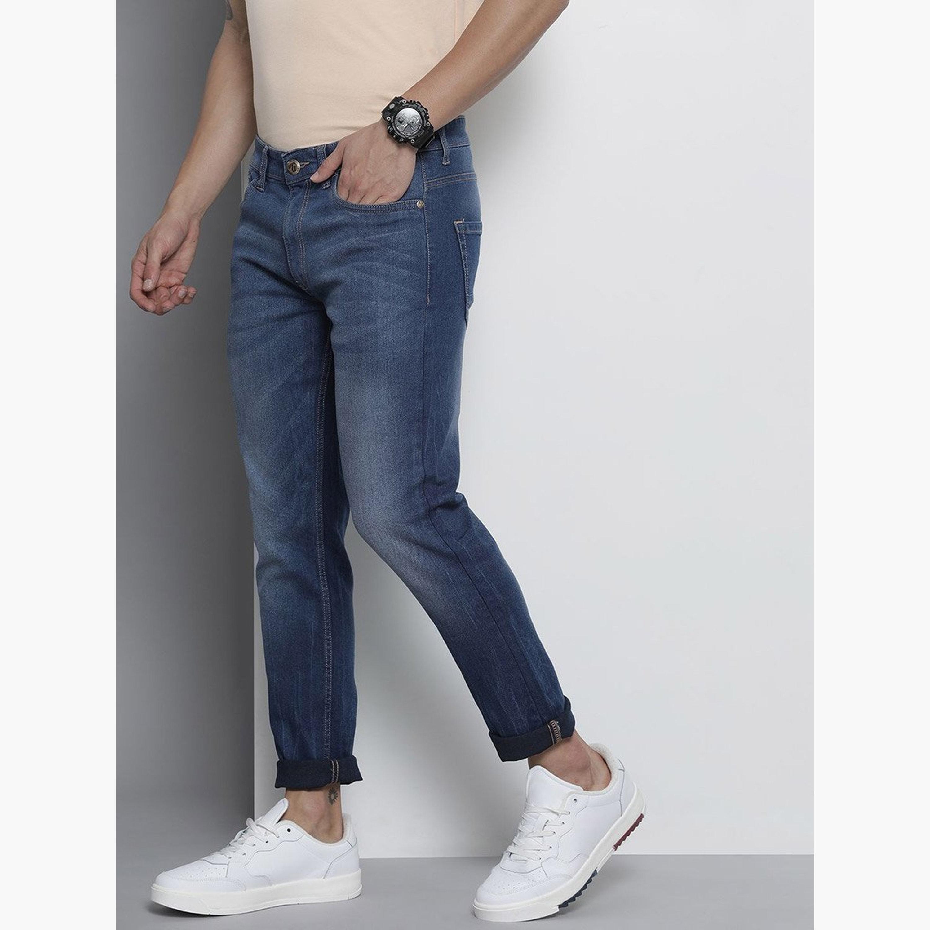 The Indian Garage Co X Styli Men Mid Rise Dark Wash Slim Fit Jeans-men-clothing-bottoms-jeans-image-2