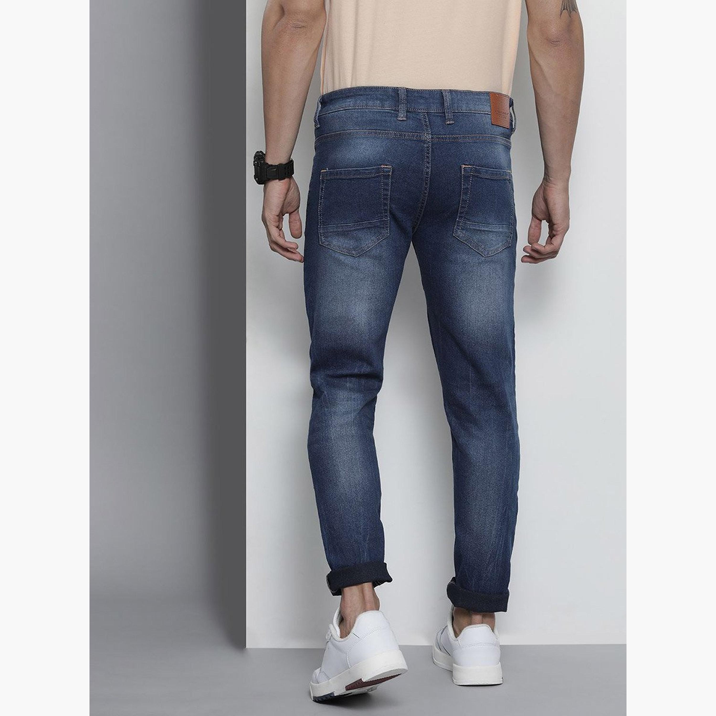 The Indian Garage Co X Styli Men Mid Rise Dark Wash Slim Fit Jeans-men-clothing-bottoms-jeans-image-3