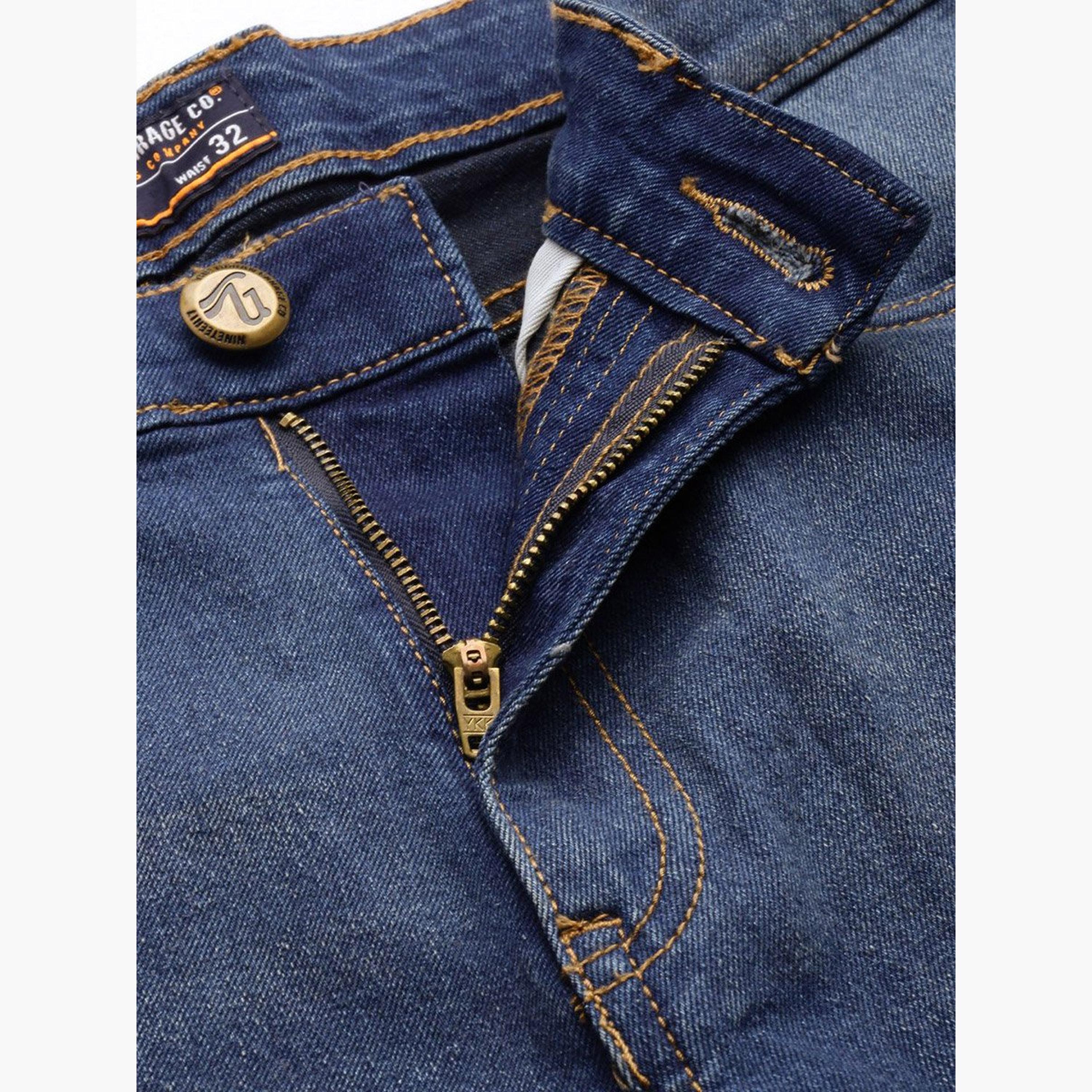 ذا انديان كراج كو × ستايلي - بنطال جينز للرجال ضيق متوسط ​​الارتفاع بغسيل داكن-men-clothing-bottoms-jeans-image-4