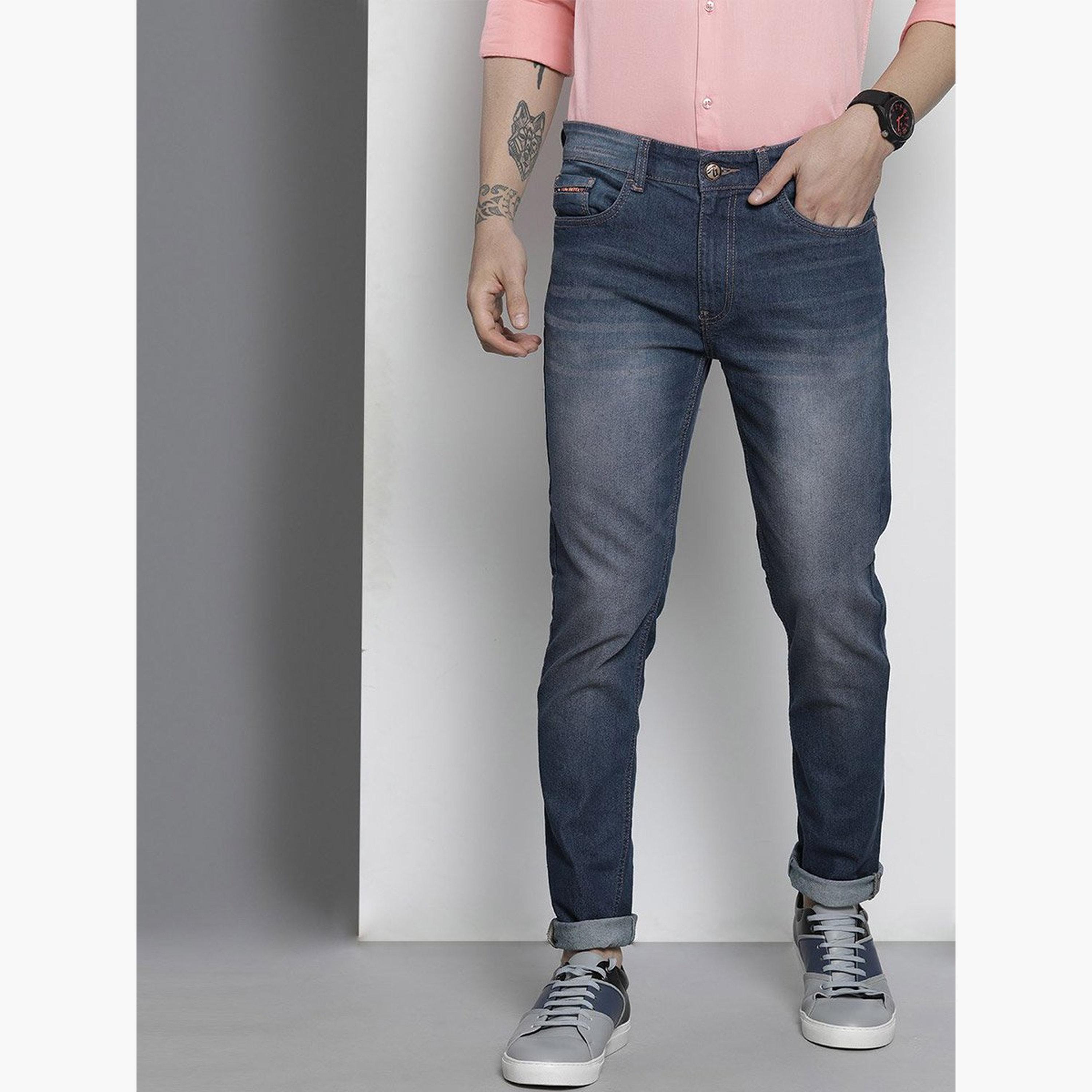 ذا انديان كراج كو × ستايلي - بنطال جينز للرجال ضيق متوسط ​​الارتفاع وقابل للتمدد-men-clothing-bottoms-jeans-image-1