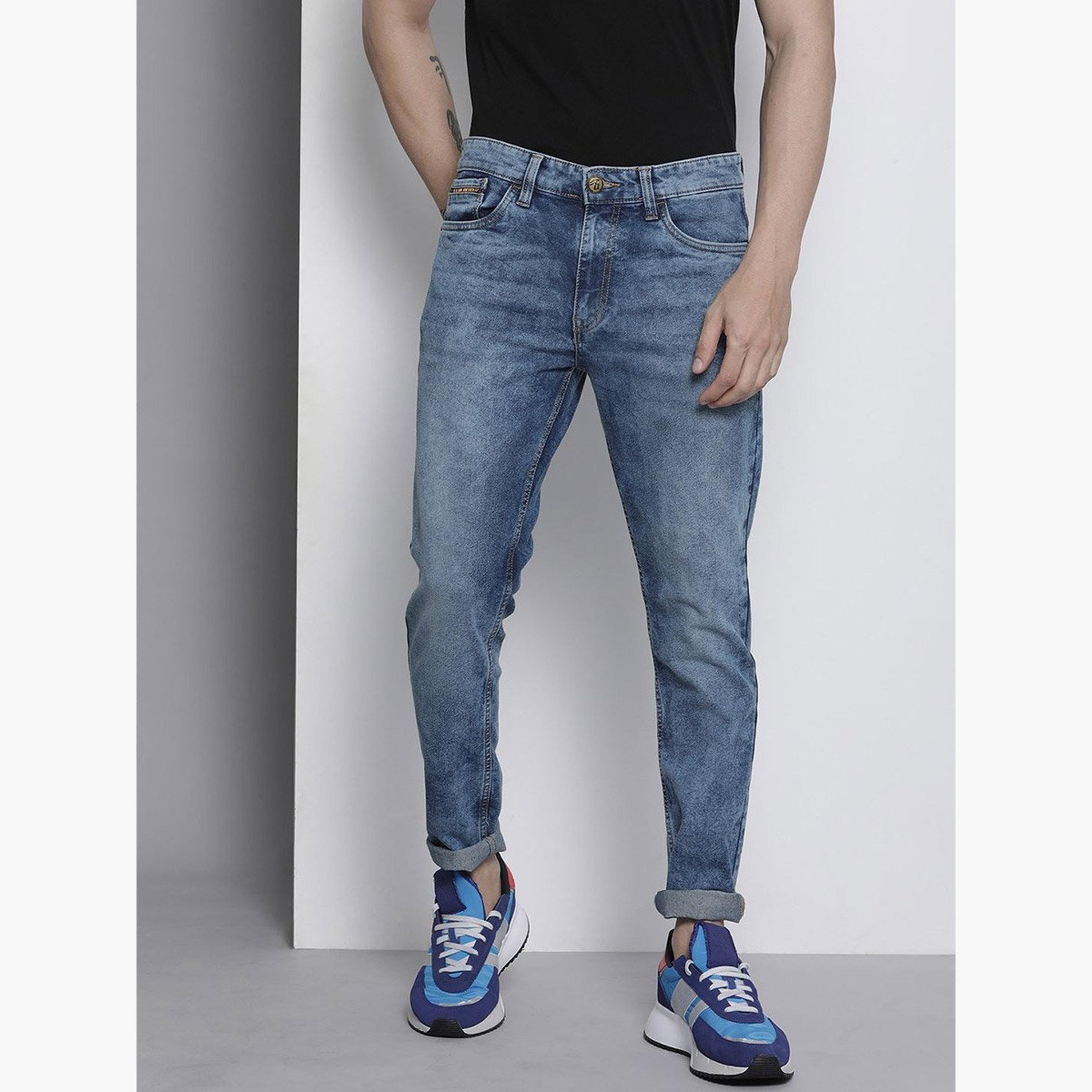 ذا انديان كراج كو × ستايلي - بنطال جينز للرجال ضيق متوسط ​​الارتفاع وقابل للتمدد-men-clothing-bottoms-jeans-image-1