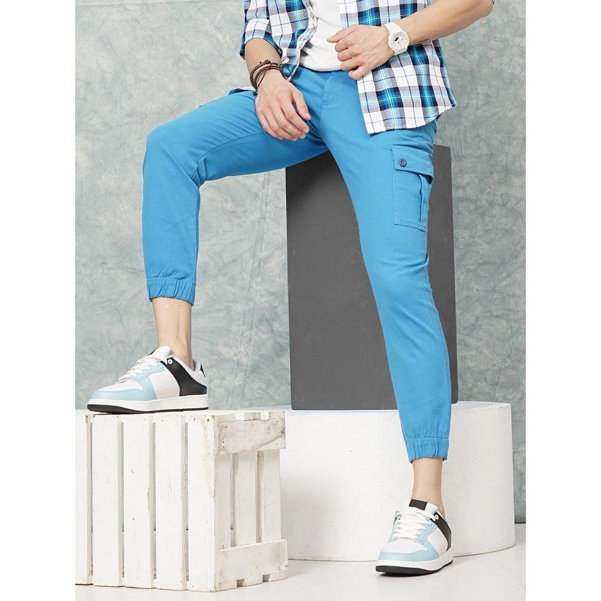 The Indian Garage Co X Styli Men Blue Mid Rise Slim Fit Cargo Pants-men-clothing-bottoms-joggers-image-6