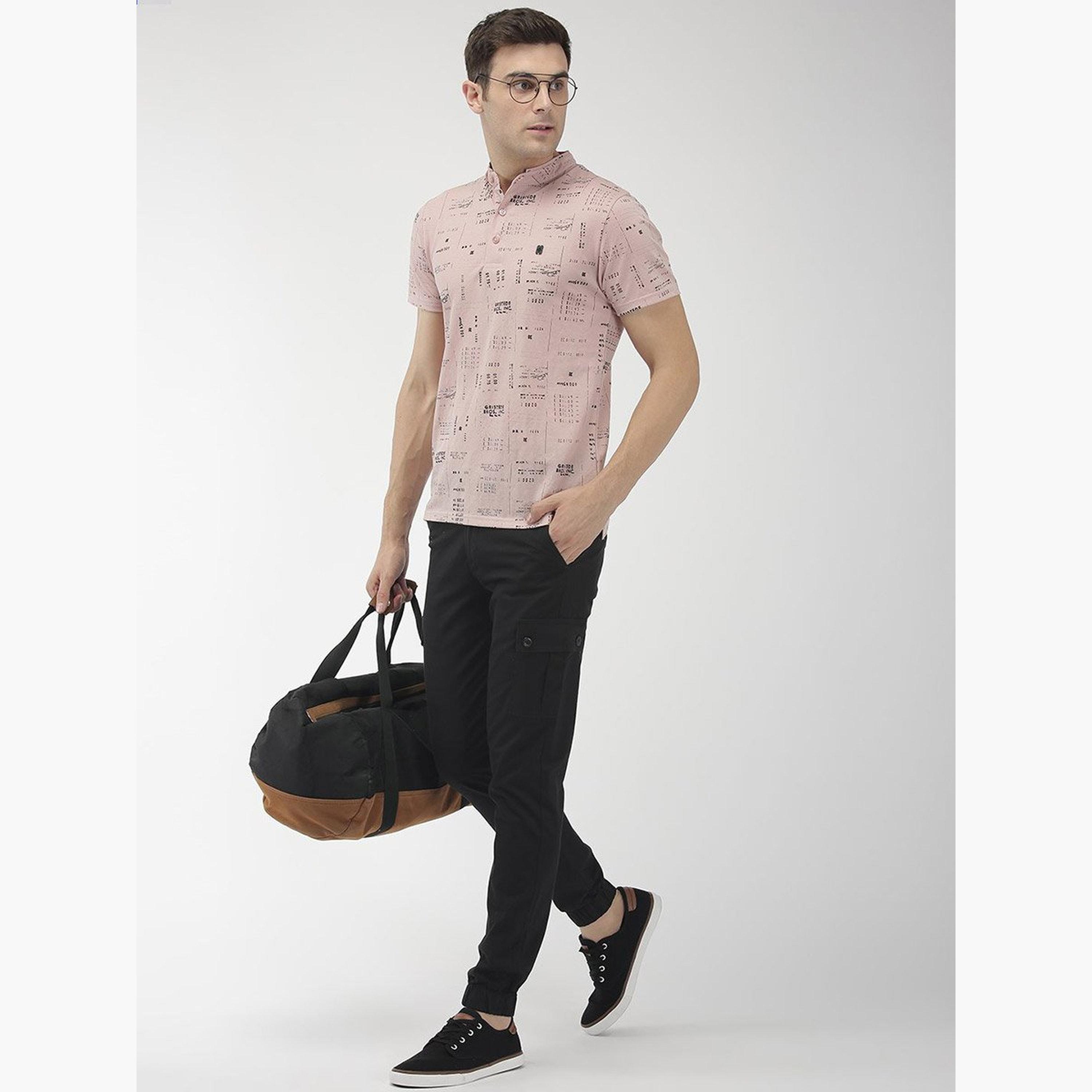 ذا انديان كراج كو × ستايلي - بنطال كارغو للرجال أسود متوسط ​​الارتفاع تصميم ضيق-men-clothing-bottoms-joggers-image-5