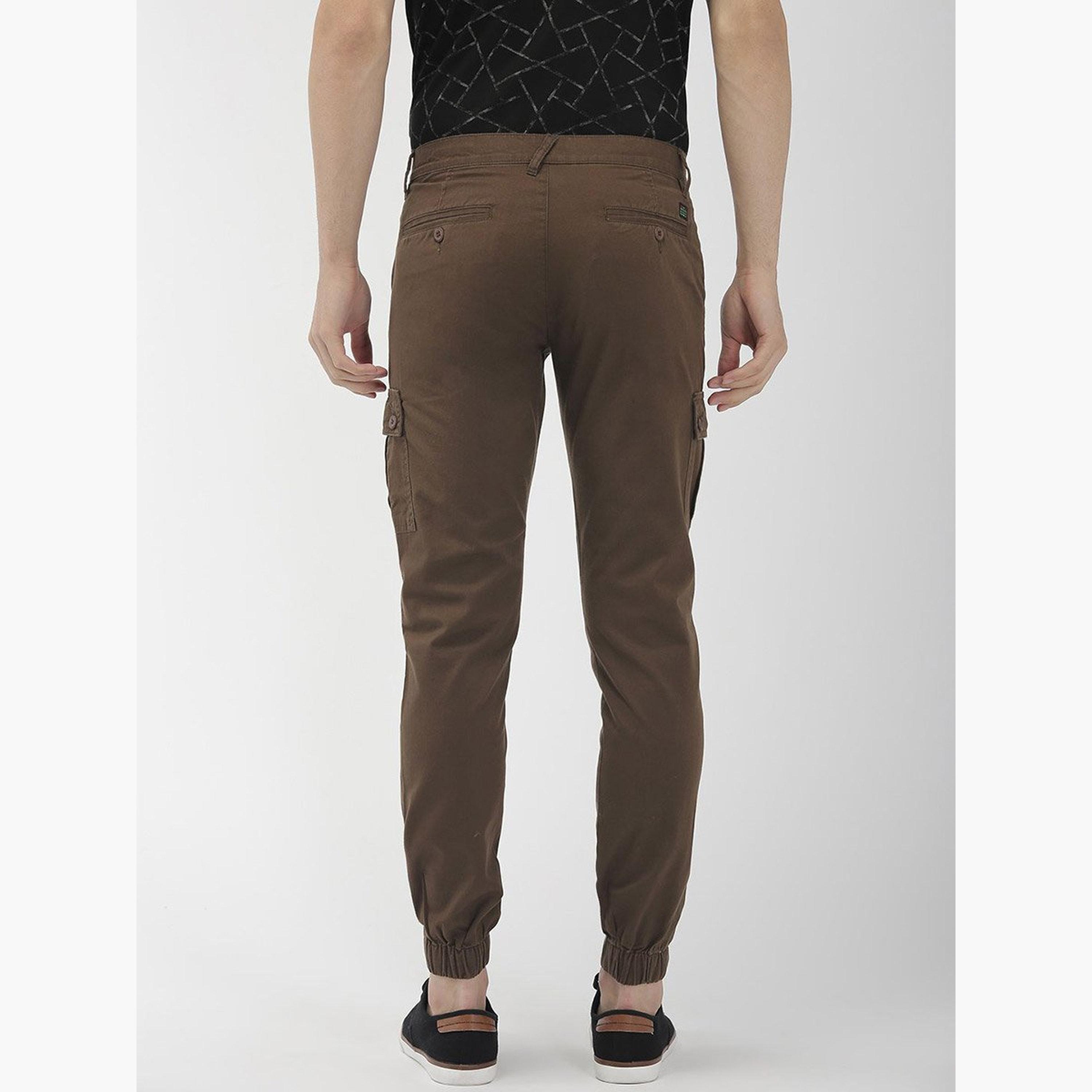 The Indian Garage Co X Styli Men Brown Mid Rise Slim Fit Cargo Pants-men-clothing-bottoms-joggers-image-3