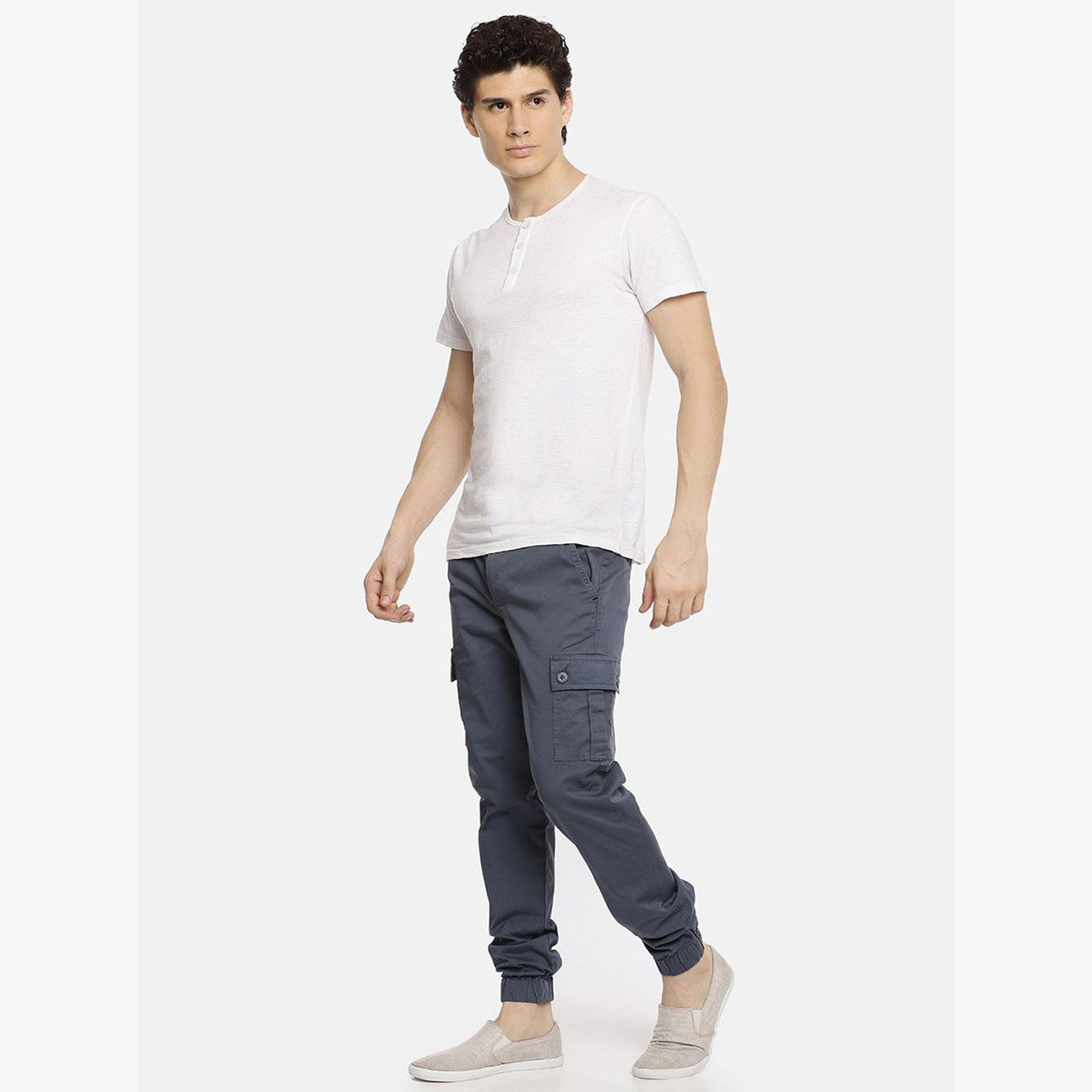 The Indian Garage Co X Styli Men Blue Mid Rise Slim Fit Cargo Pants-men-clothing-bottoms-joggers-image-5