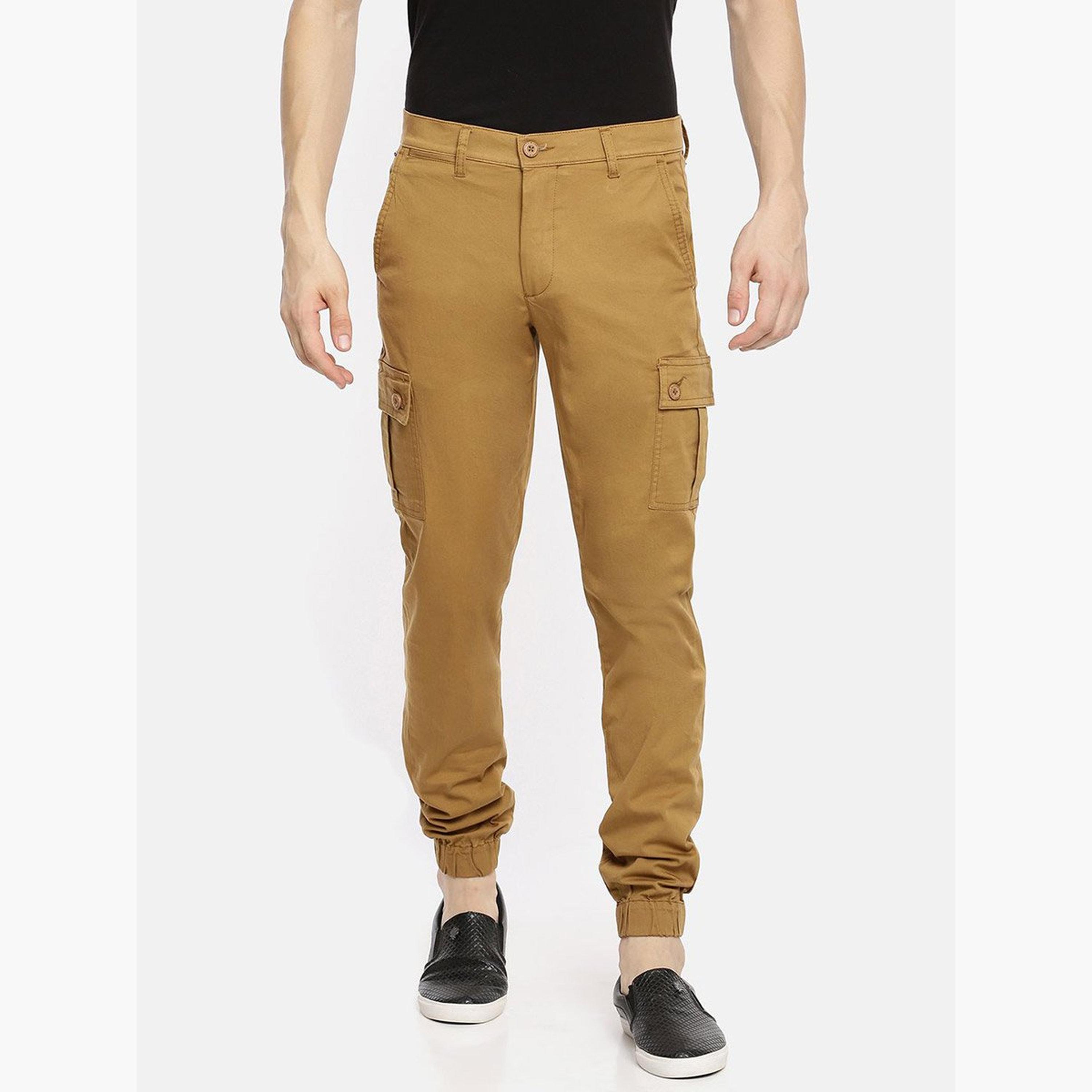 The Indian Garage Co X Styli Men Brown Mid Rise Slim Fit Cargo Pants-men-clothing-bottoms-trousersandchinos-trousers-image-1